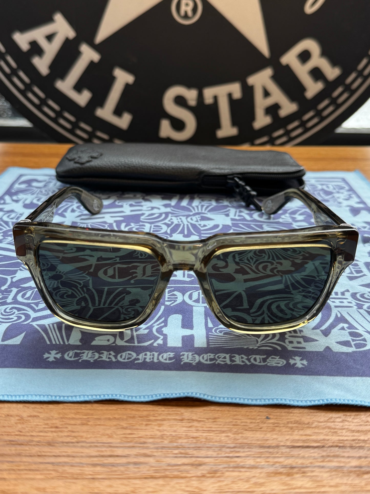CHROME HEARTS MIDIXATHRILL I SUNGLASSES - CLEAR SMOKE GREY (BRAND NEW WITH CLOTH AND CASE)
