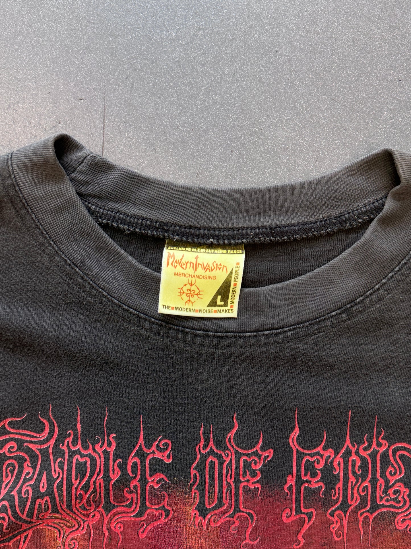 90'S CRADLE OF FILTH BLACK GODDESS LOVELORN GOTHIC DARKNESS LONG-SLEEVE TEE (MODERN INVASION TAG)