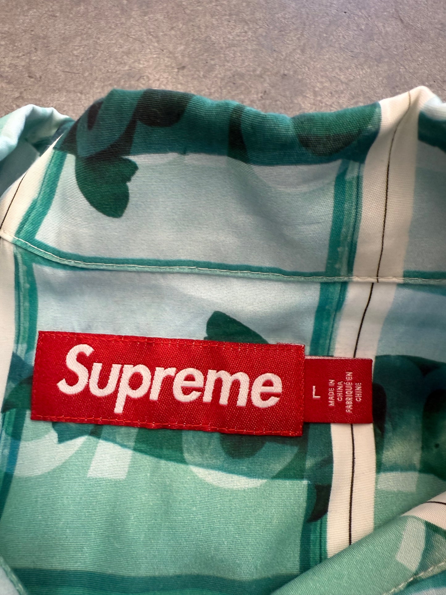 SS25 SUPREME DAMIEN HIRST SHARK S/S SHIRT - WHITE/TEAL (NWT)