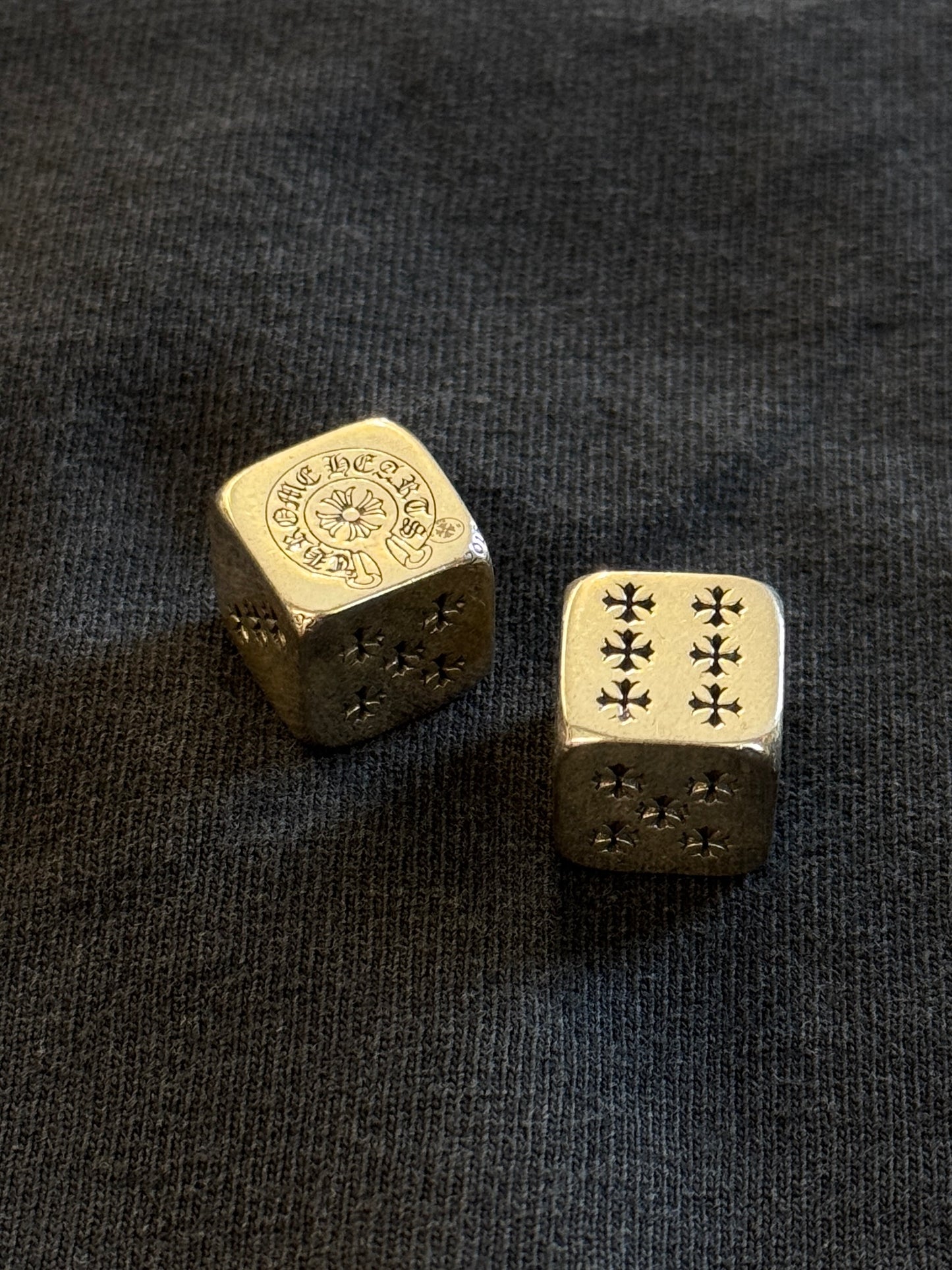 CHROME HEARTS SILVER THROWING DICE PAIR