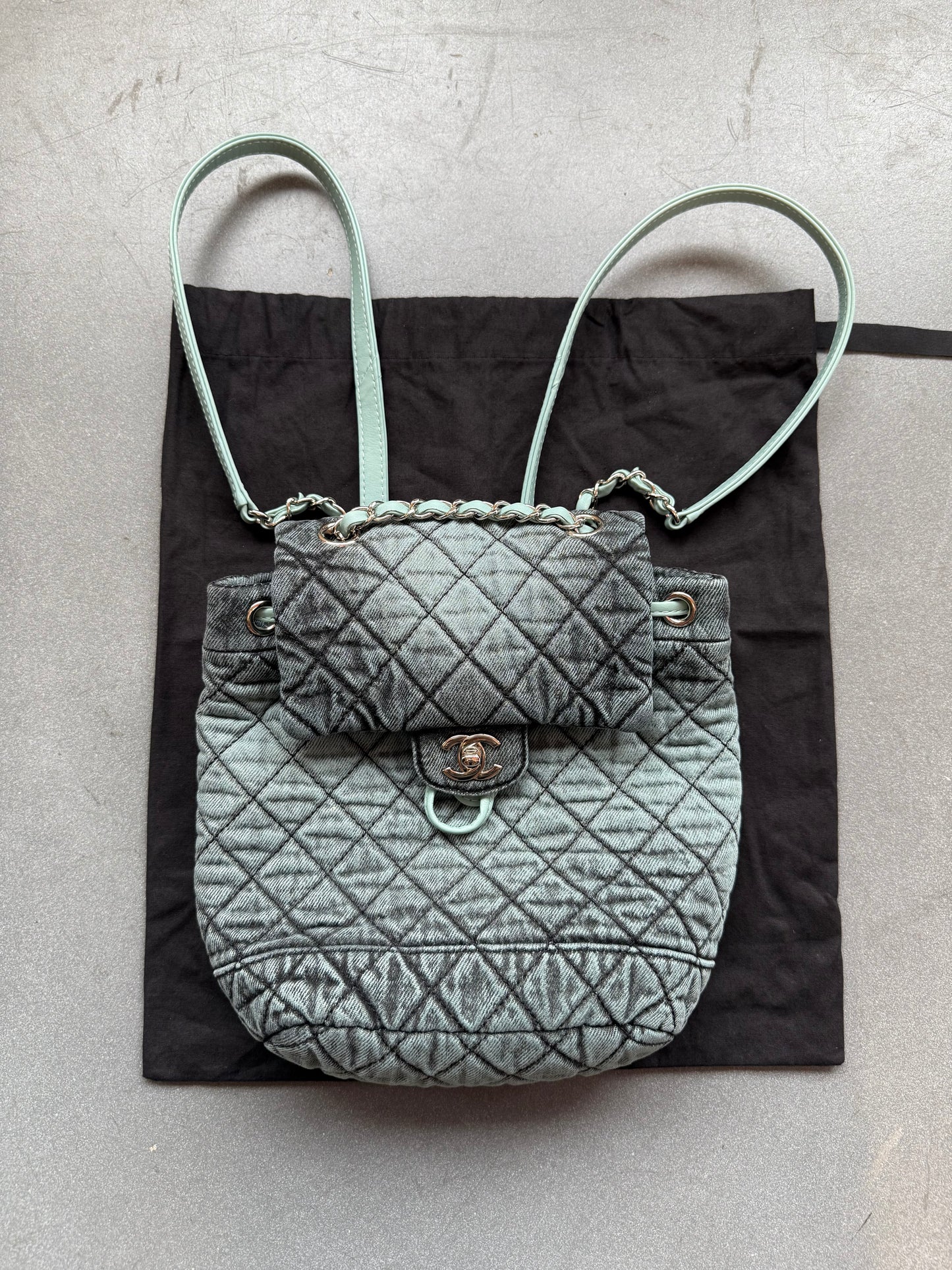 2020 CHANEL DENIMPRESSIONS BACKPACK - BLUE (LIGHTLY PRE-OWNED WITH DUSTBAG) (TANIA)