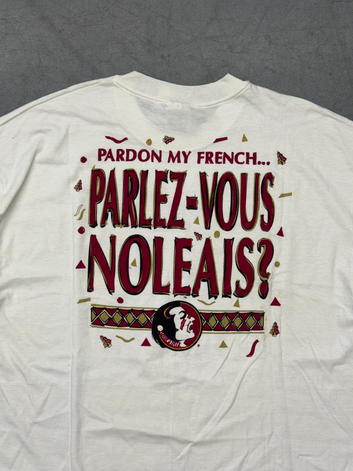 1997 FLORIDA STATE VS FLORIDA SUGAR BOWL PARDON MY FRENCH TEE (HANES TAG) - NWT