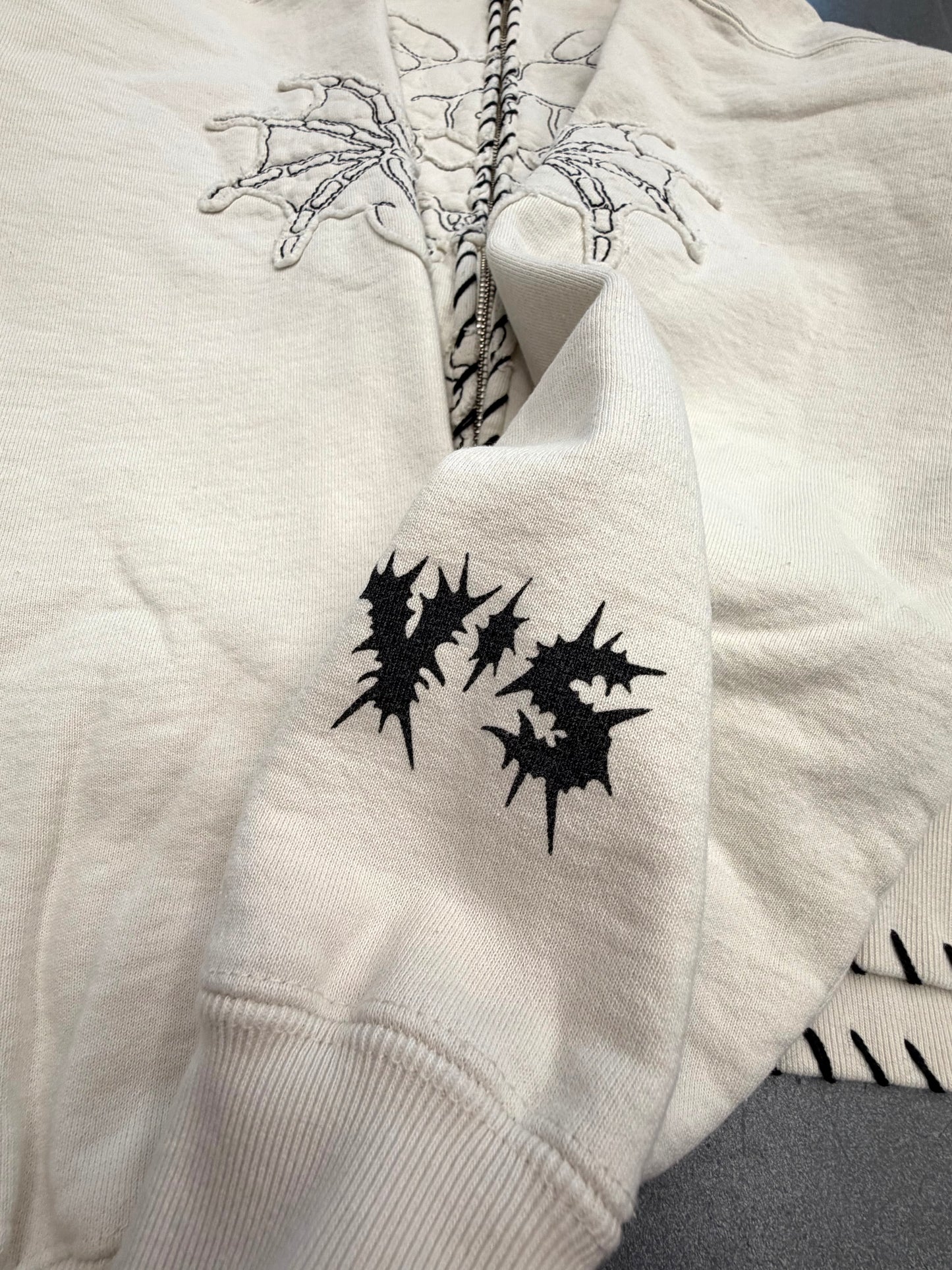 FW25 SUPREME X Y'S BY YOHJI YAMAMOTO ZIP UP HOODED SWEATSHIRT - WHITE (M)