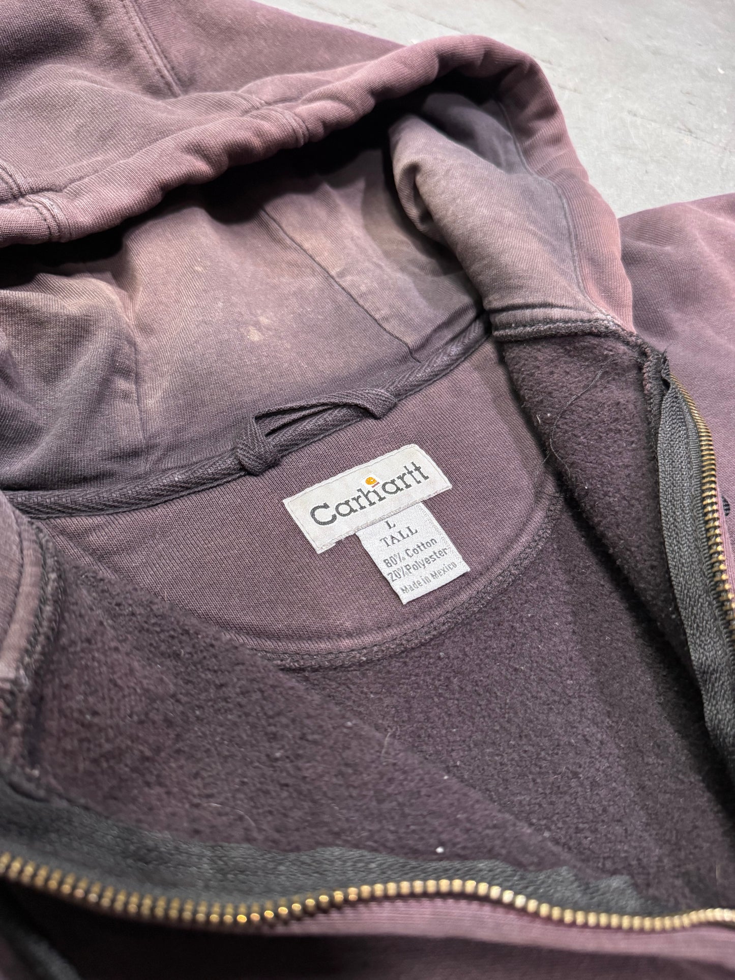 * 90'S CARHARTT FULL-ZIP HOODIE - FADED BLACK (L TALL)