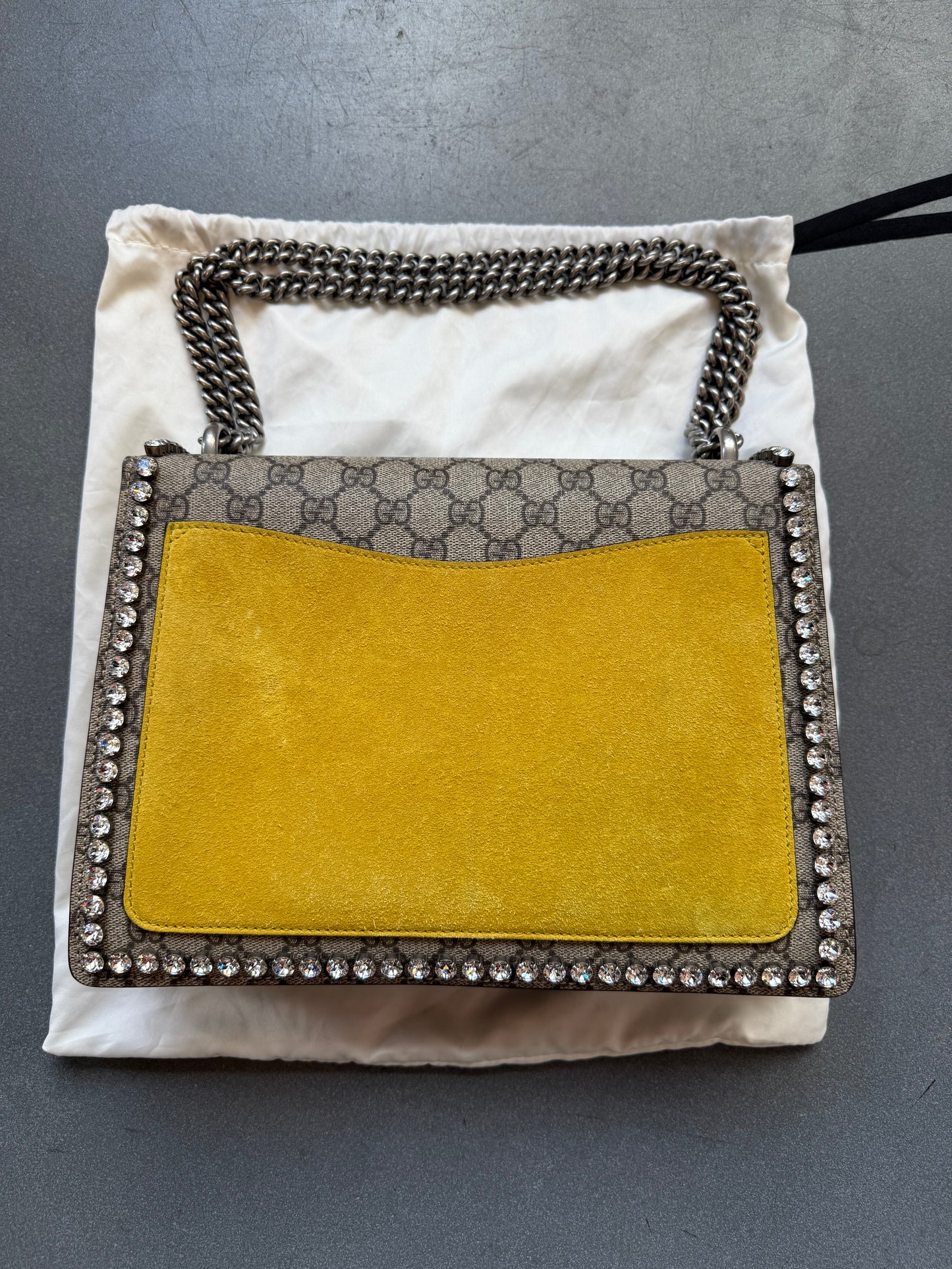 GUCCI DIONYSUS CRYSTAL PINK BOW HANDBAG - GG-SUPREM (PRE-OWNED WITH DUSTBAG) (TANIA)