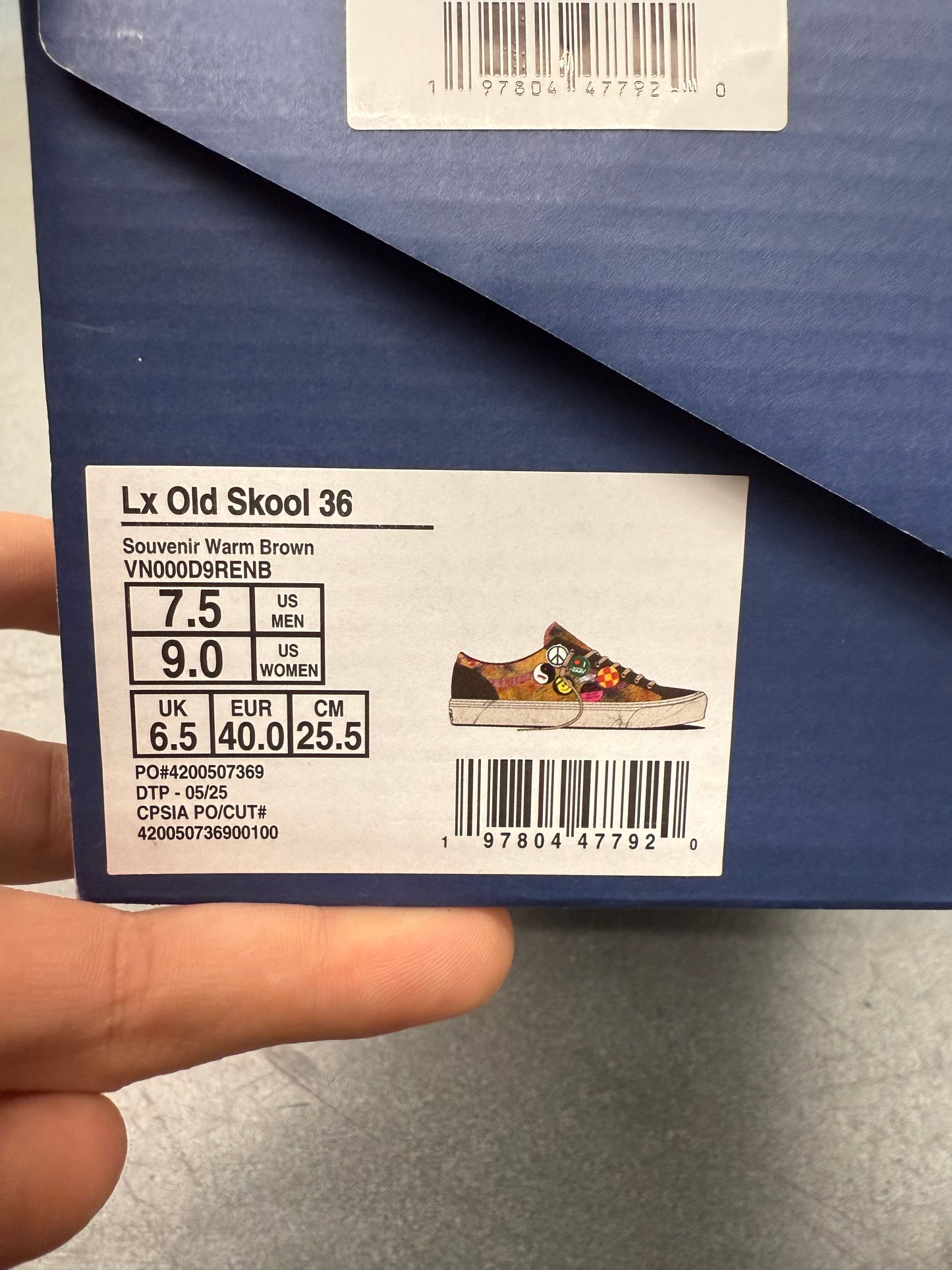 2025 SIZE 7.5 VANS OLD SKOOL 36 LX SOUVENIR WARM BROWN (PRE-OWNED WITH BOX)