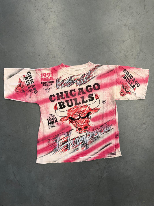 1991 CHICAGO BULLS MAGIC JOHNSON ALL OVER PRINT TEE (RITZ TAG)