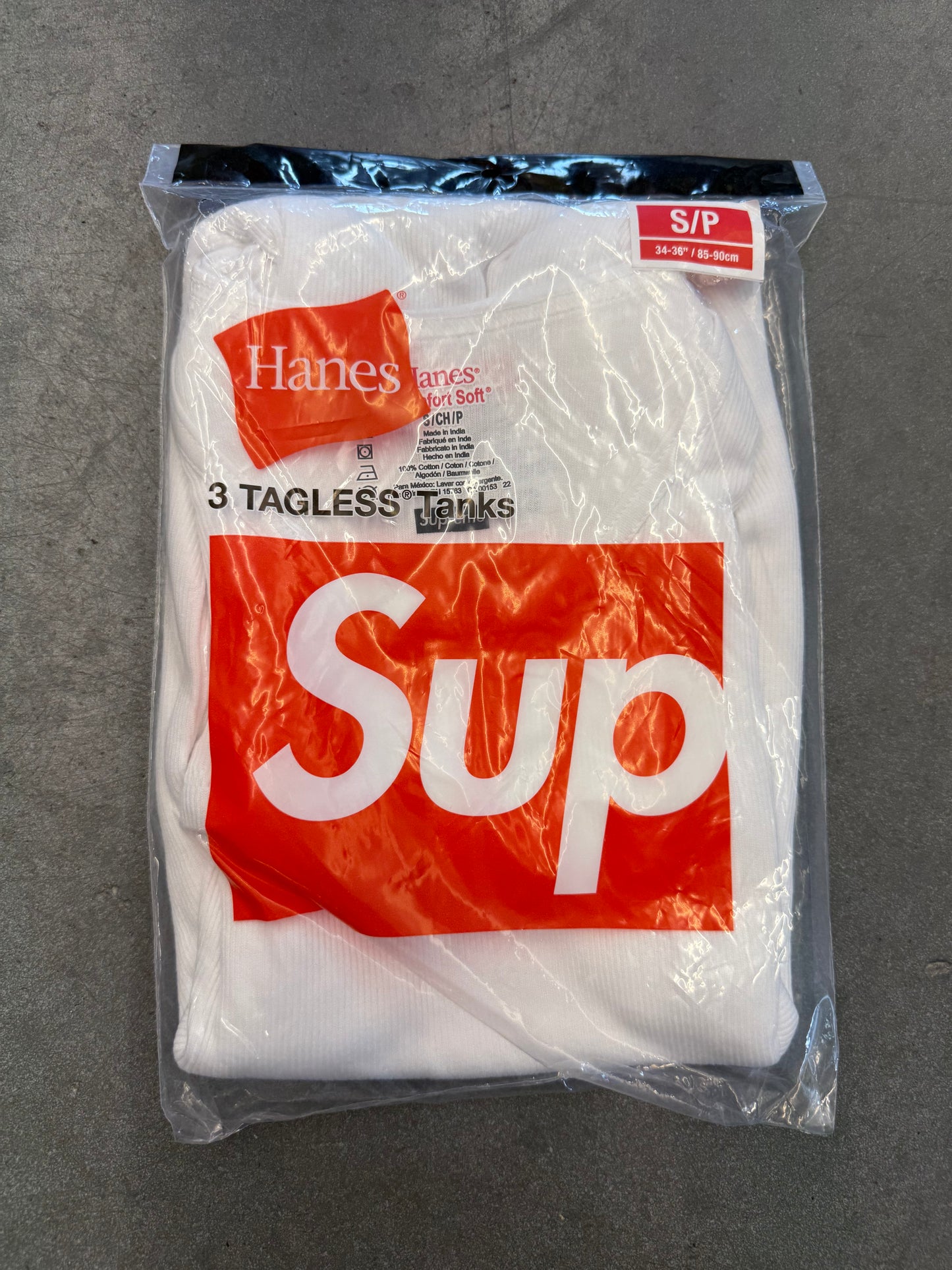 SUPREME HANES TAGLESS TANK TOPS WHITE 3 PACK (S)