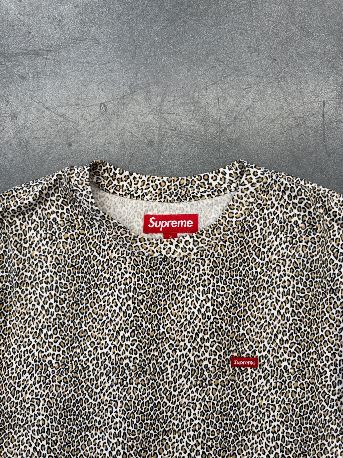 FW25 SUPREME SMALL BOX LOGO TEE - LEOPARD