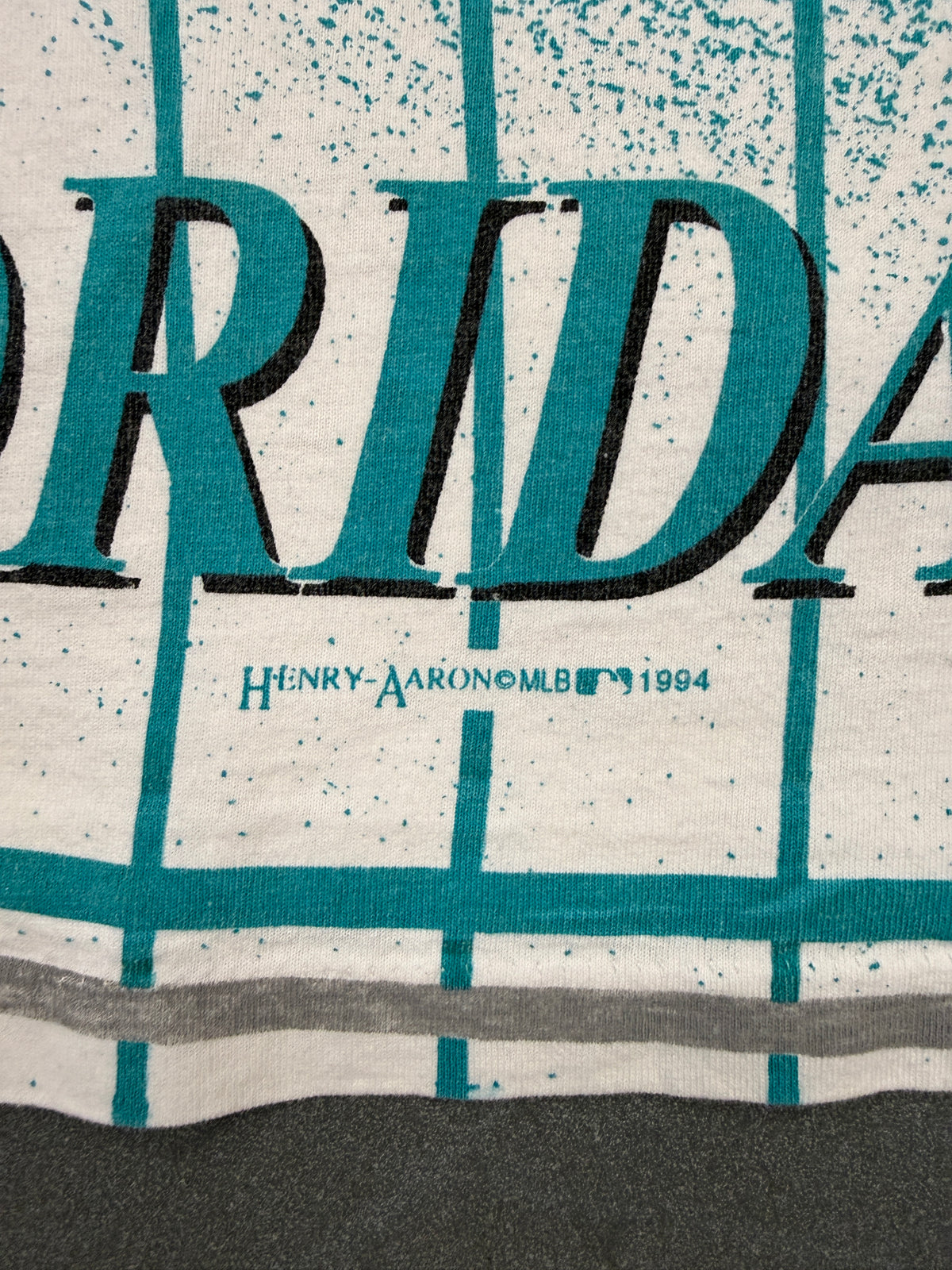 1994 FLORIDA MARLINS HENRY-AARON FRONT AOP TEE (MENDEZ SPORTSWEAR TAG)