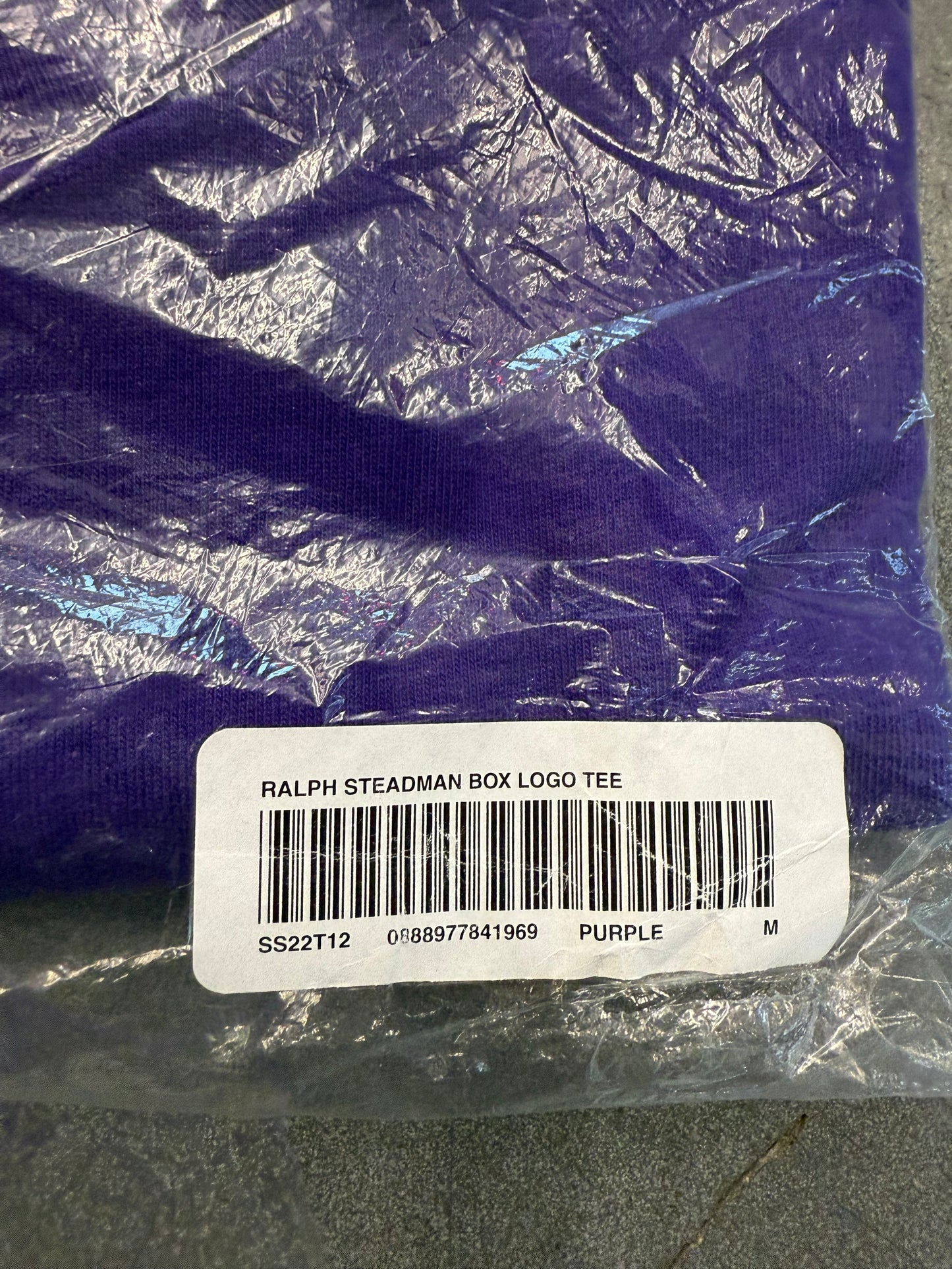 SS22 SUPREME RALPH STEADMAN BOX LOGO TEE PURPLE MEDIUM