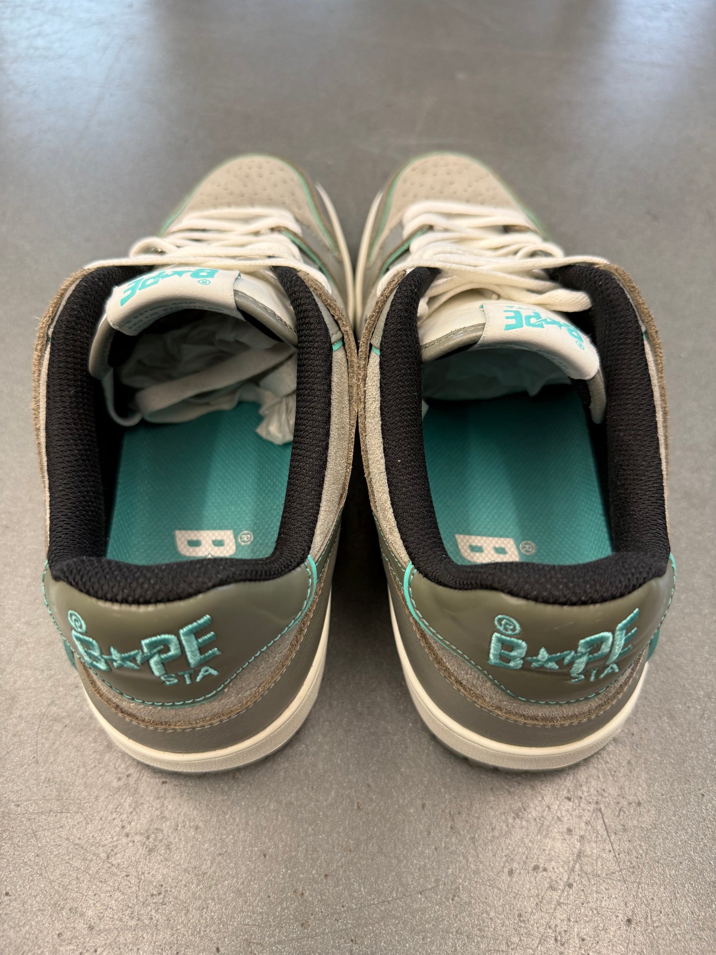 2022 SIZE 11 A BATHING APE BAPE SK8 STA - GREY TURQUOISE (PRE-OWNED NO BOX)