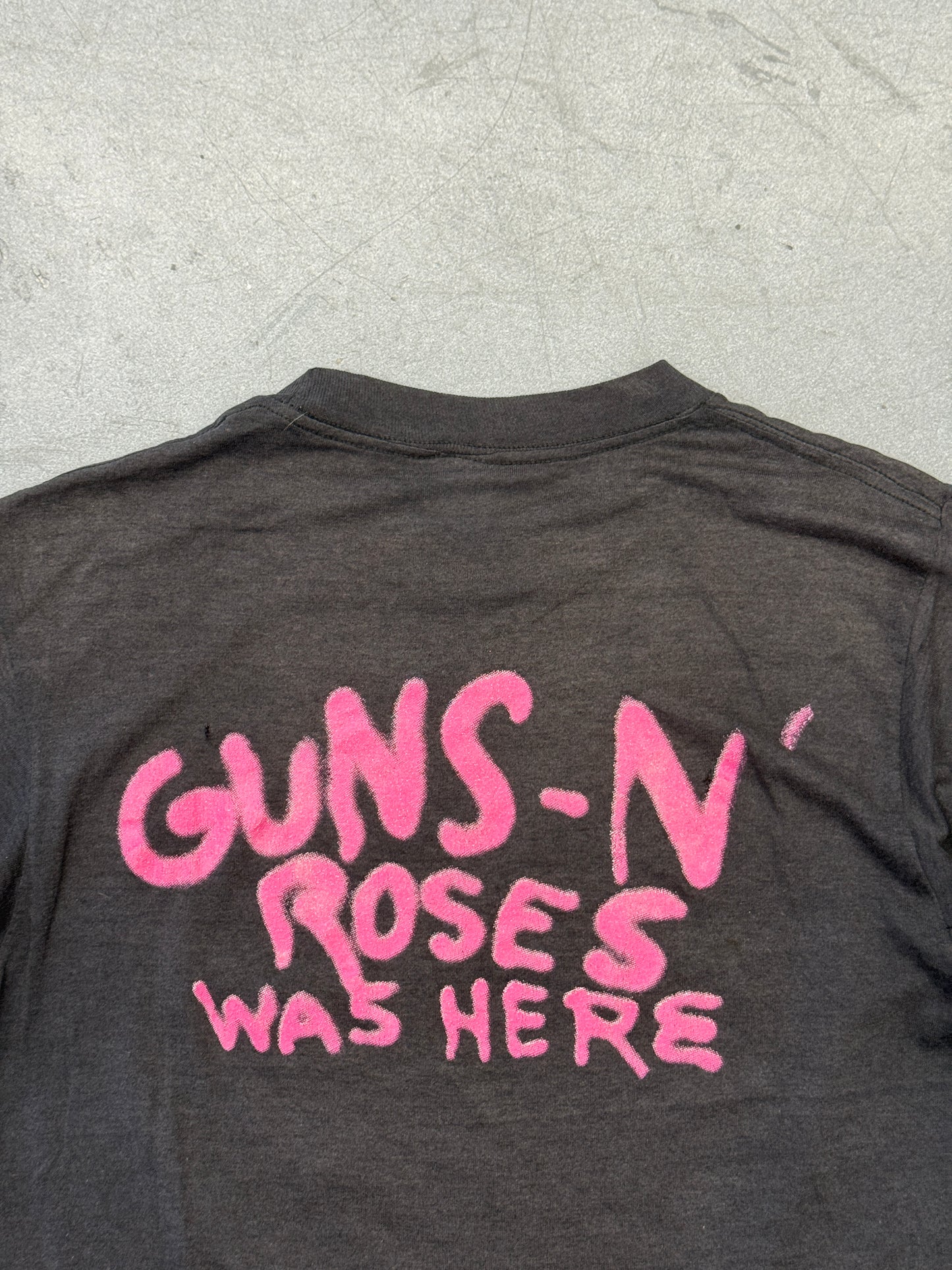 1987 "GUNS N ROSES WAS HERE" DOUBLE REVOLVER ALBUM COVER TEE (CHED TAG)