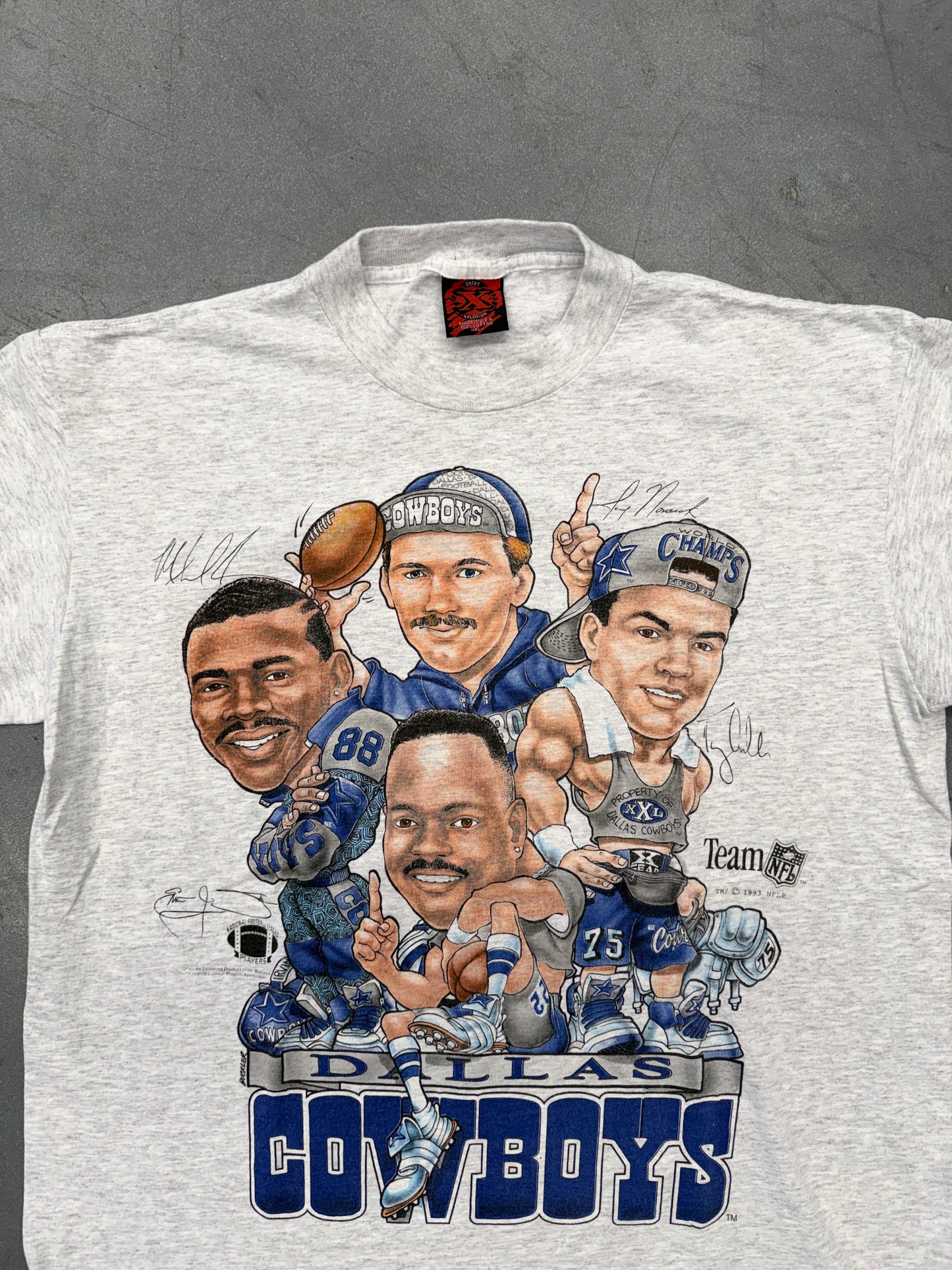 1993 DALLAS COWBOYS BIG HEAD TEAM TEE (XPLOSION TAG)