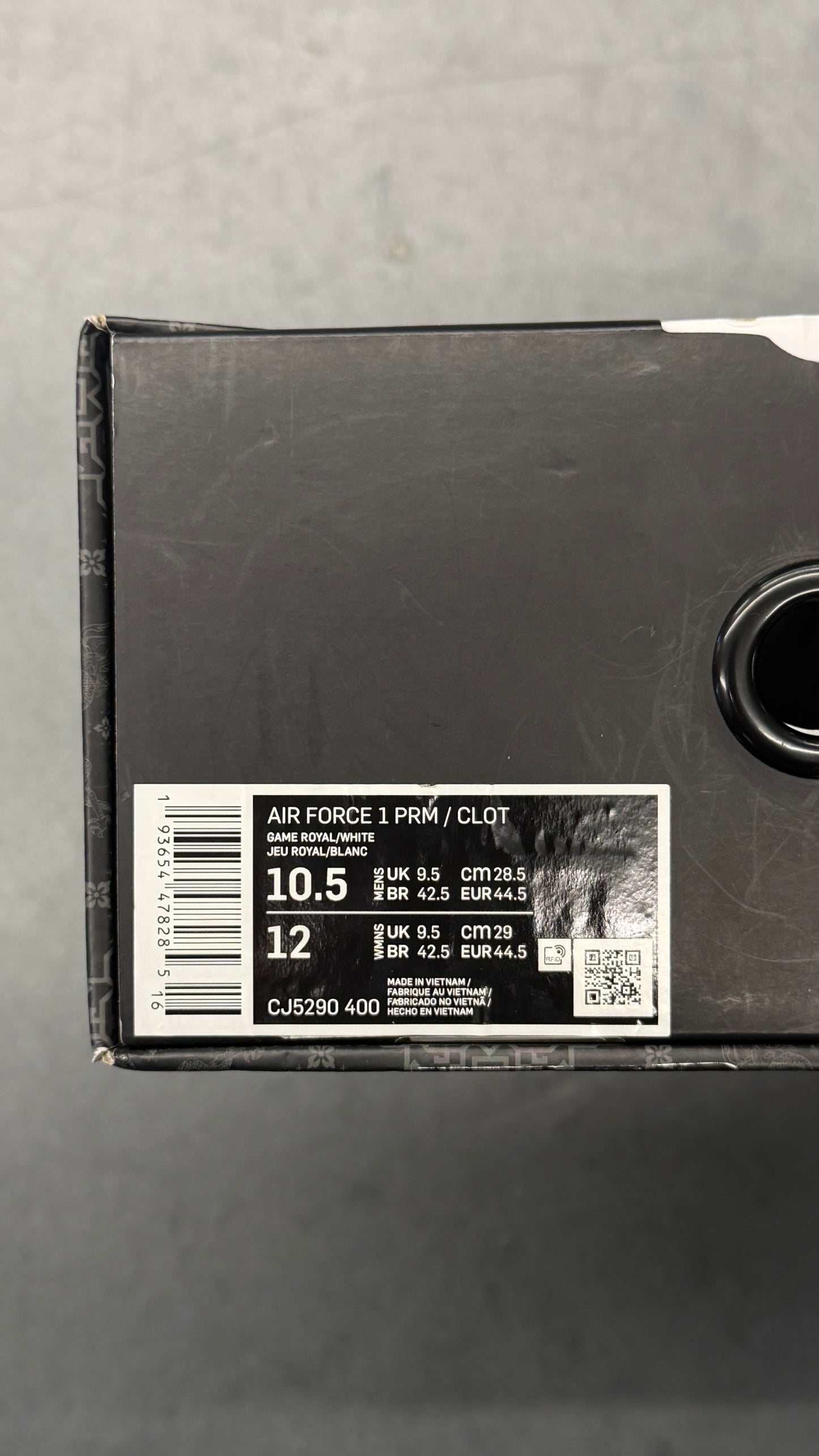 2019 CLOT BLUE SILK NIKE AIR FORCE 1 LOW (WITH BOX)