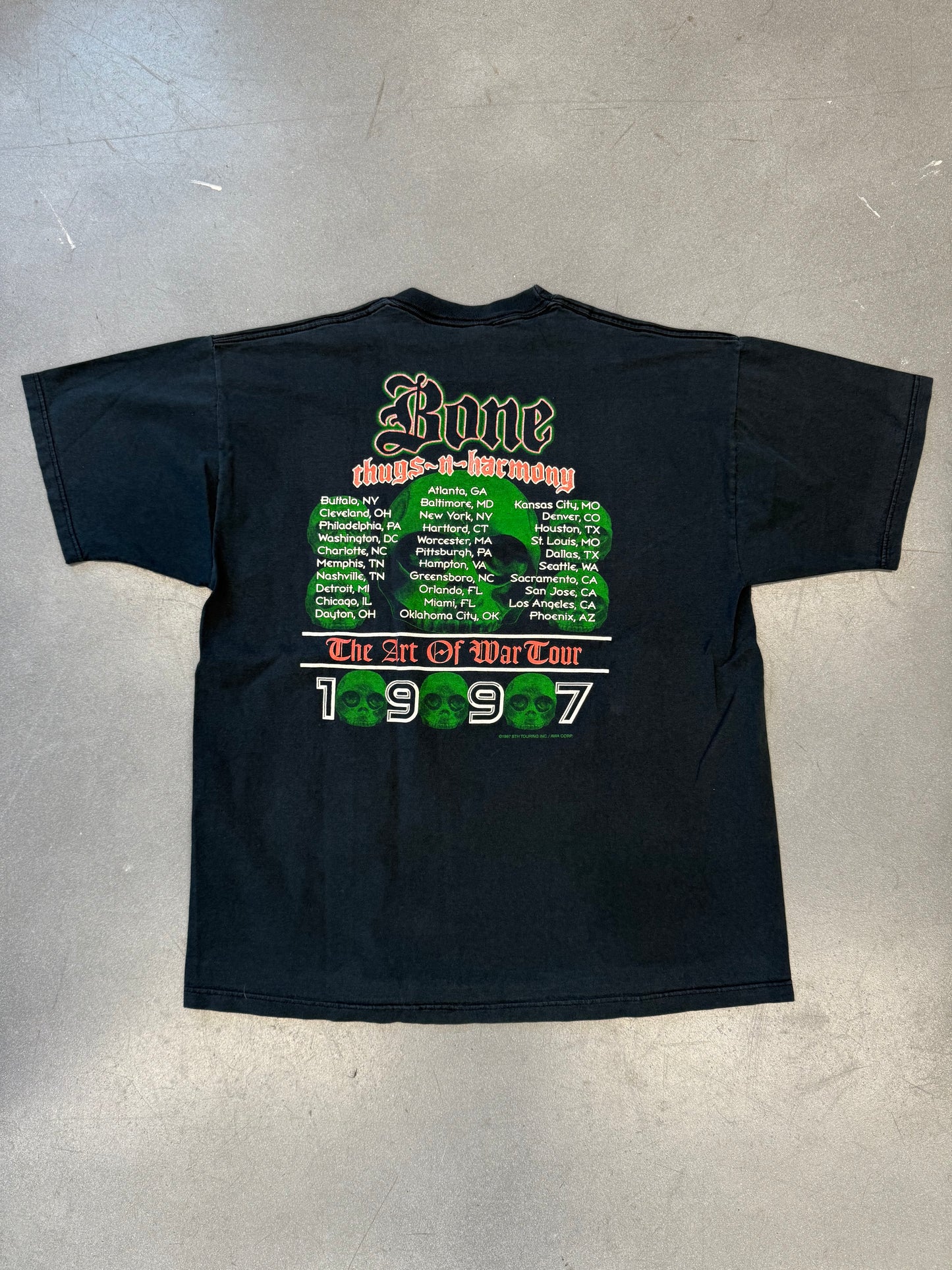 1997 BONE THUGS-N-HARMONY ART OF WAR TOUR AIRPLANE TEE (JERZEES TAG)