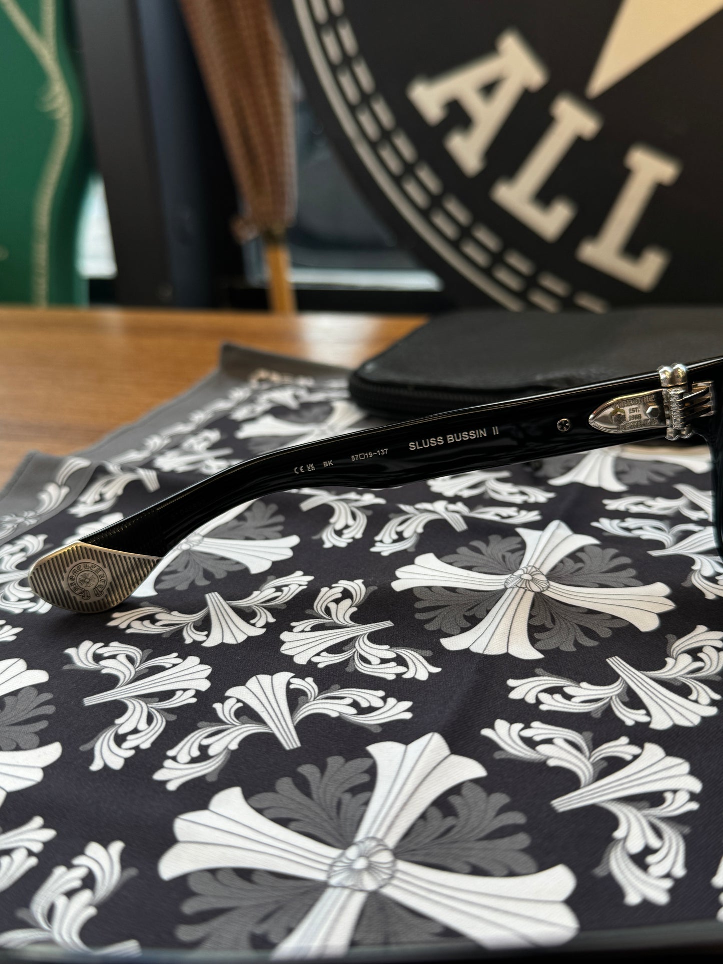 CHROME HEARTS SLUSS BUSSIN II BLACK SUNGLASSES + SILVER HARDWARE (COMES WITH CASE)