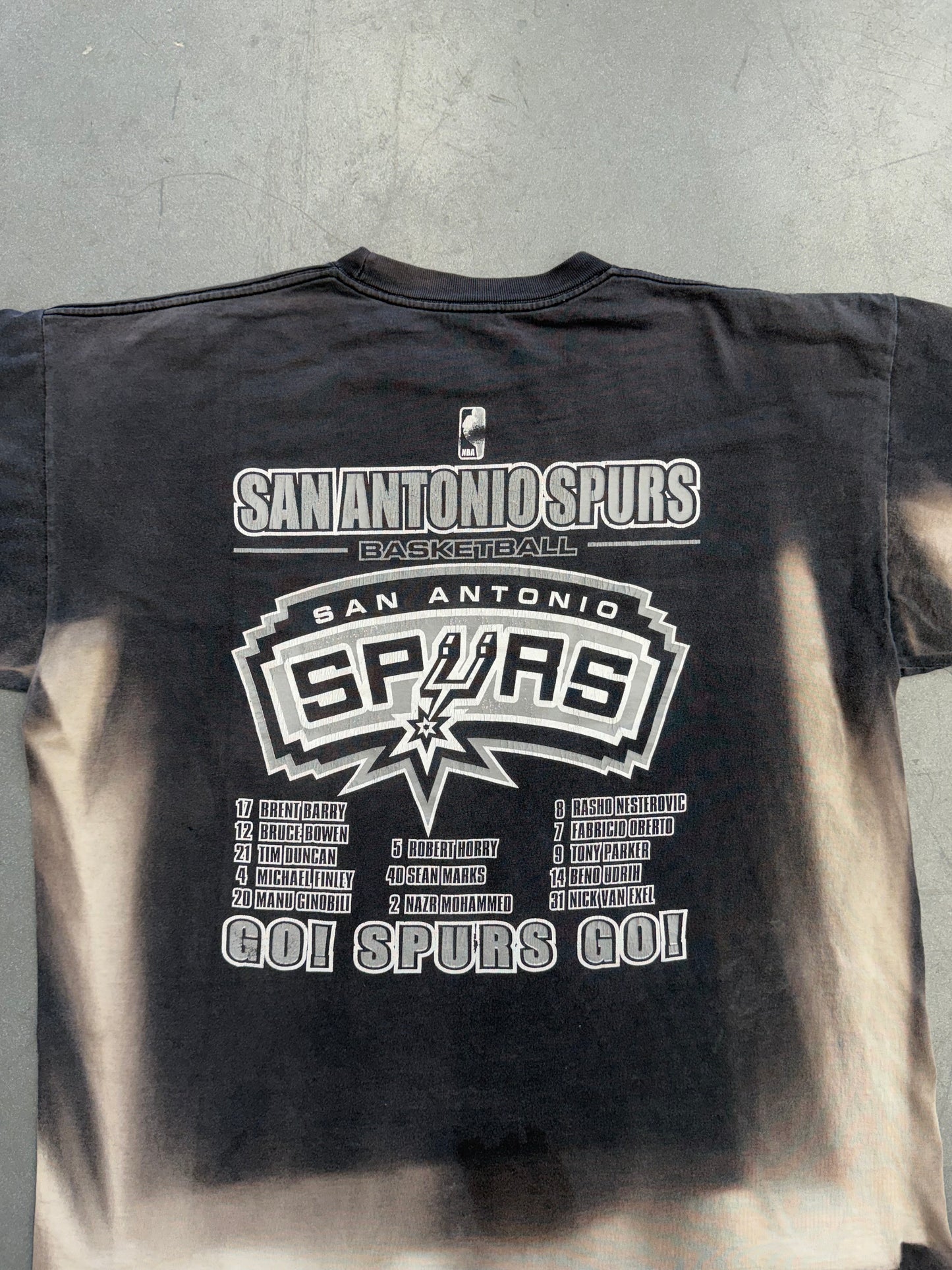 90S SAN ANTONIO SPURS BASKETBALL PLAYERS LIST TEE (TND TAG)