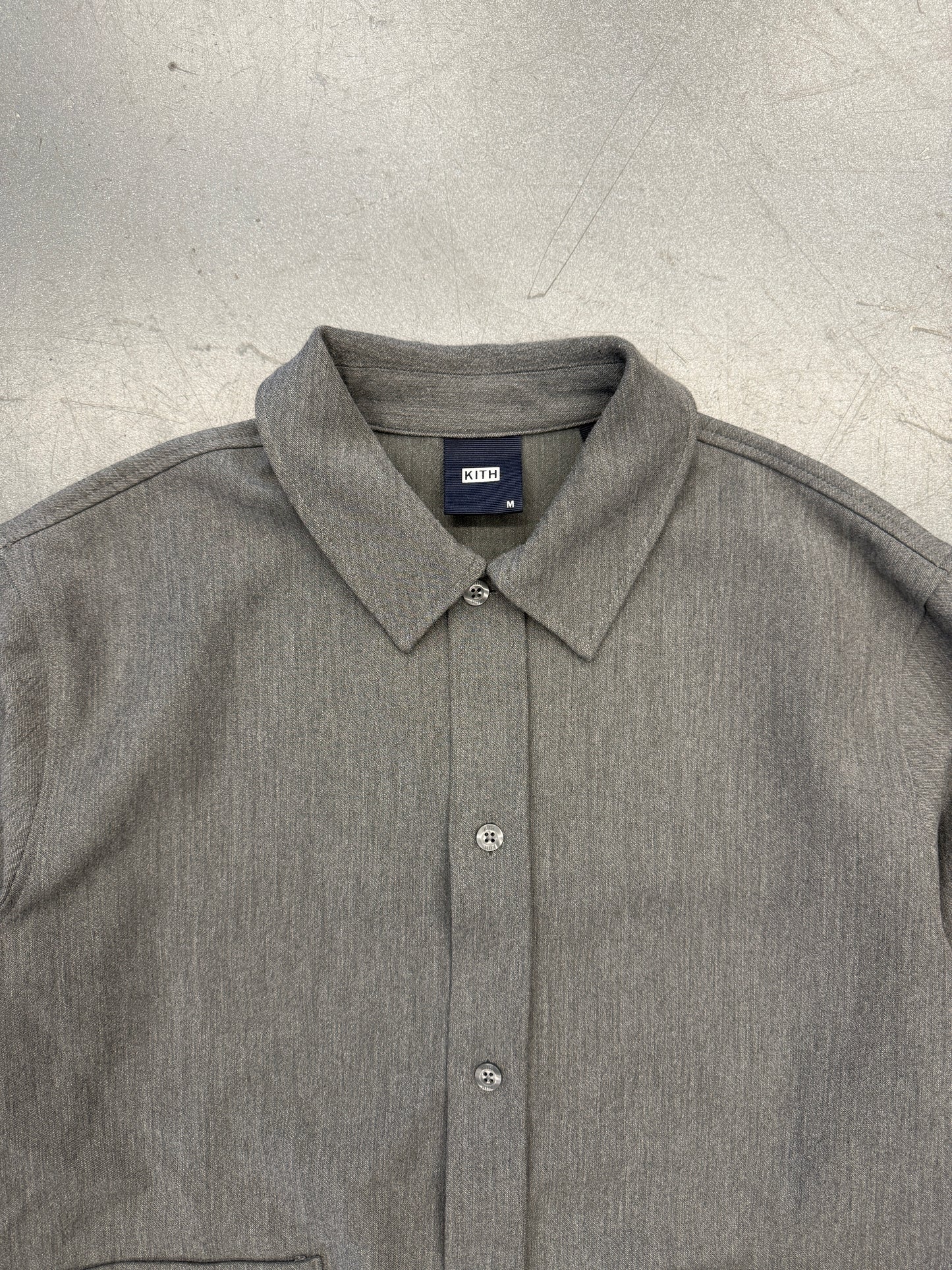 KITH DOUBLE WEAVE BOXY COLLARED OVERSHIRT