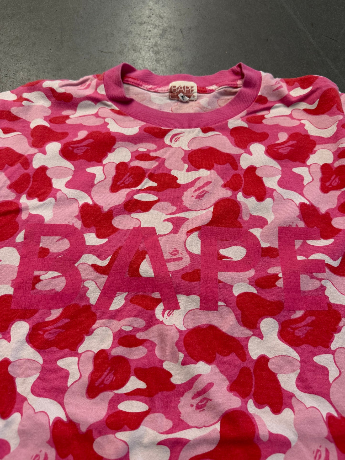VINTAGE A BATHING APE BAPE ABC CAMO TEE - PINK (XL)