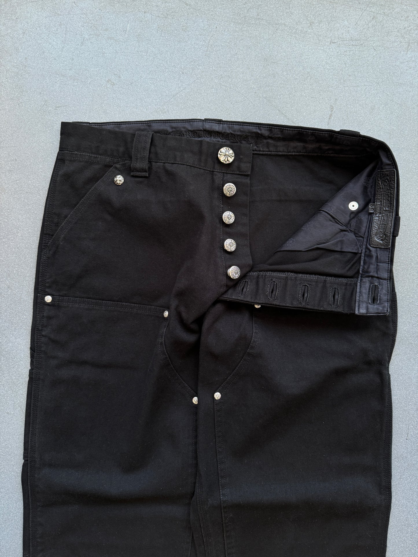 CHROME HEARTS CARPENTER DOUBLE KNEE HEAVYWEIGHT CANVAS PANTS (34) (NEW)