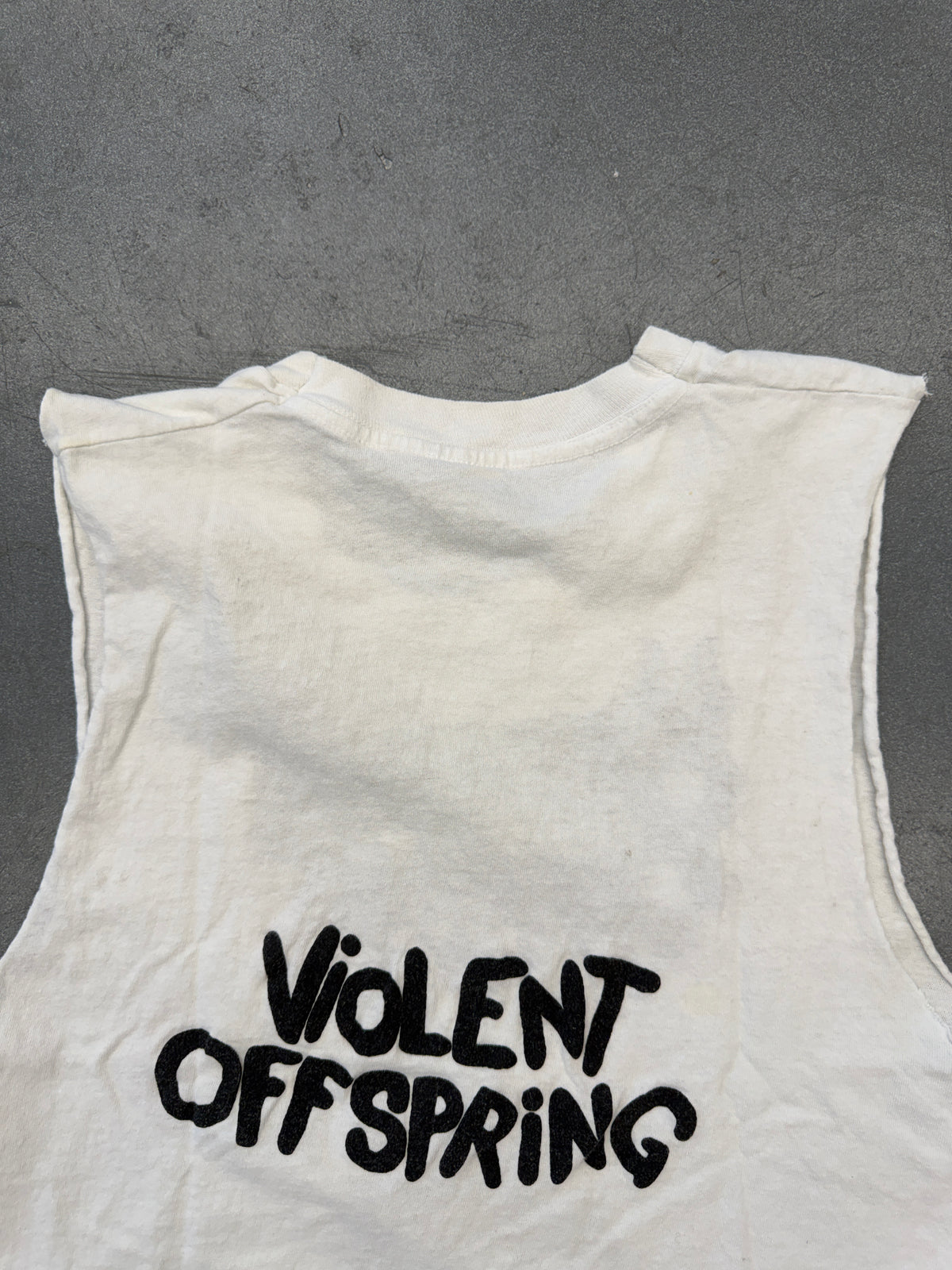 80'S MALEVOLENT CREATION VIOLENT OFFSPRING CROPPED CUT-OFF TEE (FOTL TAG)