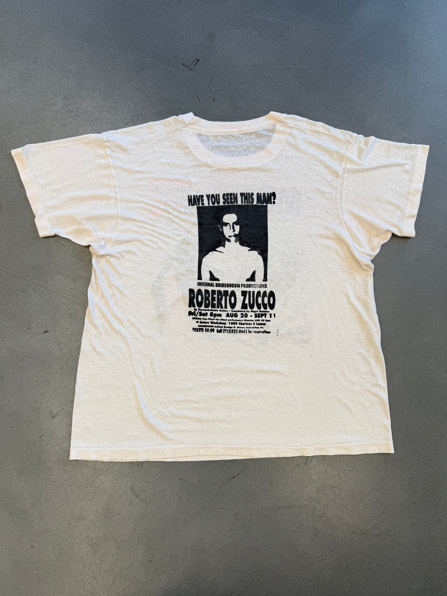80'S MUDHONEY HAVE YOU SEEN THIS MAN? RUSS MEYER MOVIE PROMO TEE (PULLED TAG)
