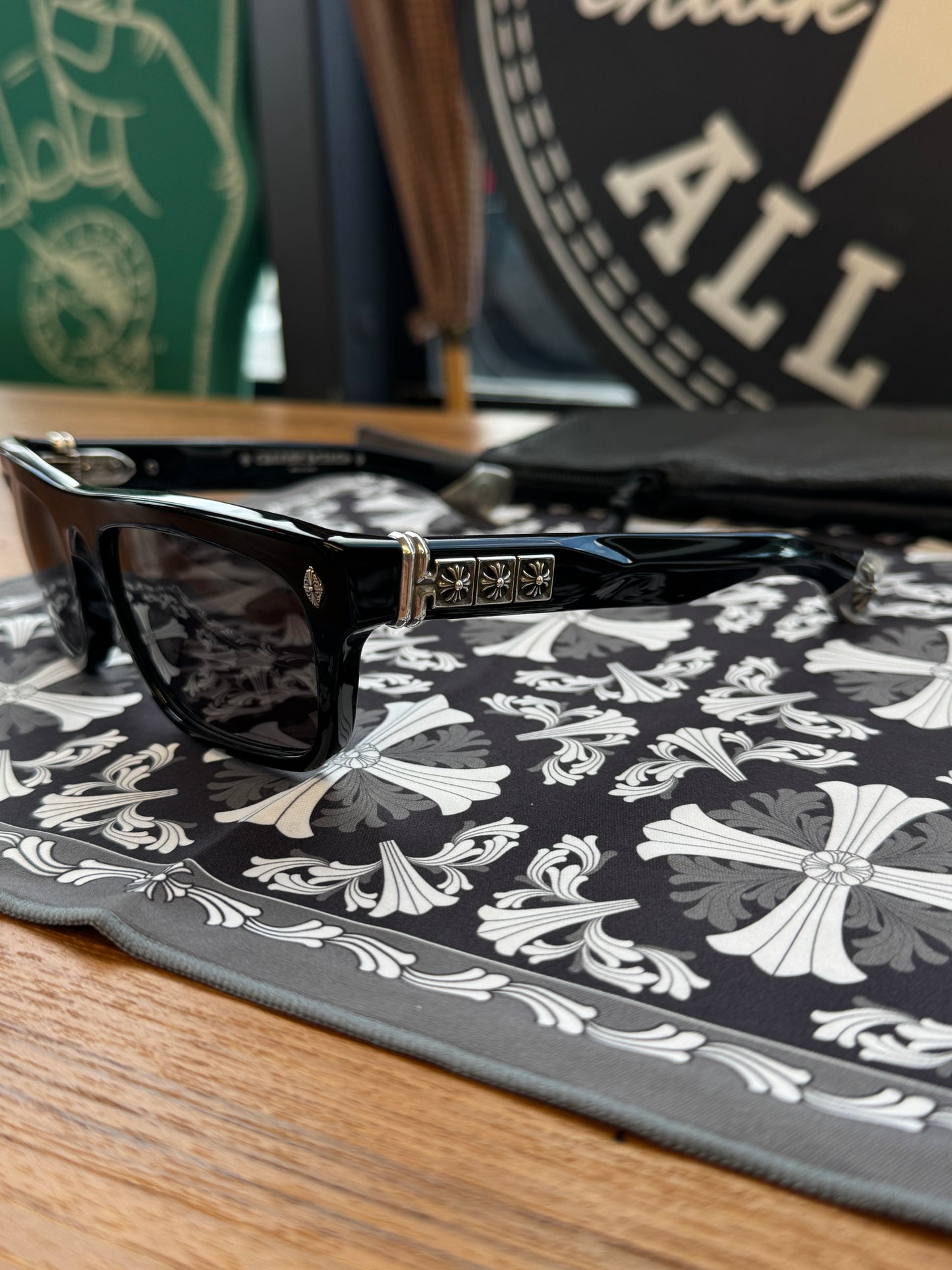 CHROME HEARTS SLUSS BUSSIN II BLACK SUNGLASSES + SILVER HARDWARE (COMES WITH CASE)