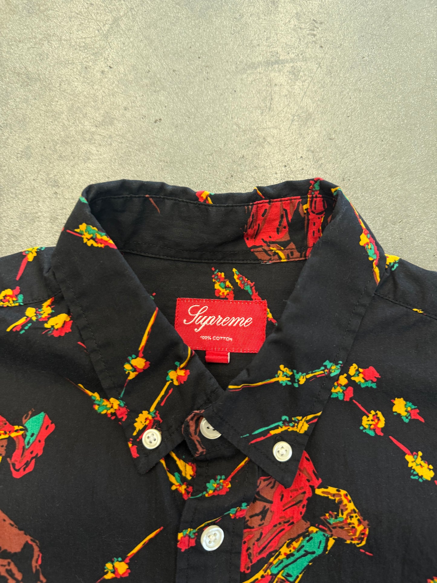 SS13 SUPREME MATADOR SHORT SLEEVE BUTTON-UP SHIRT - BLACK