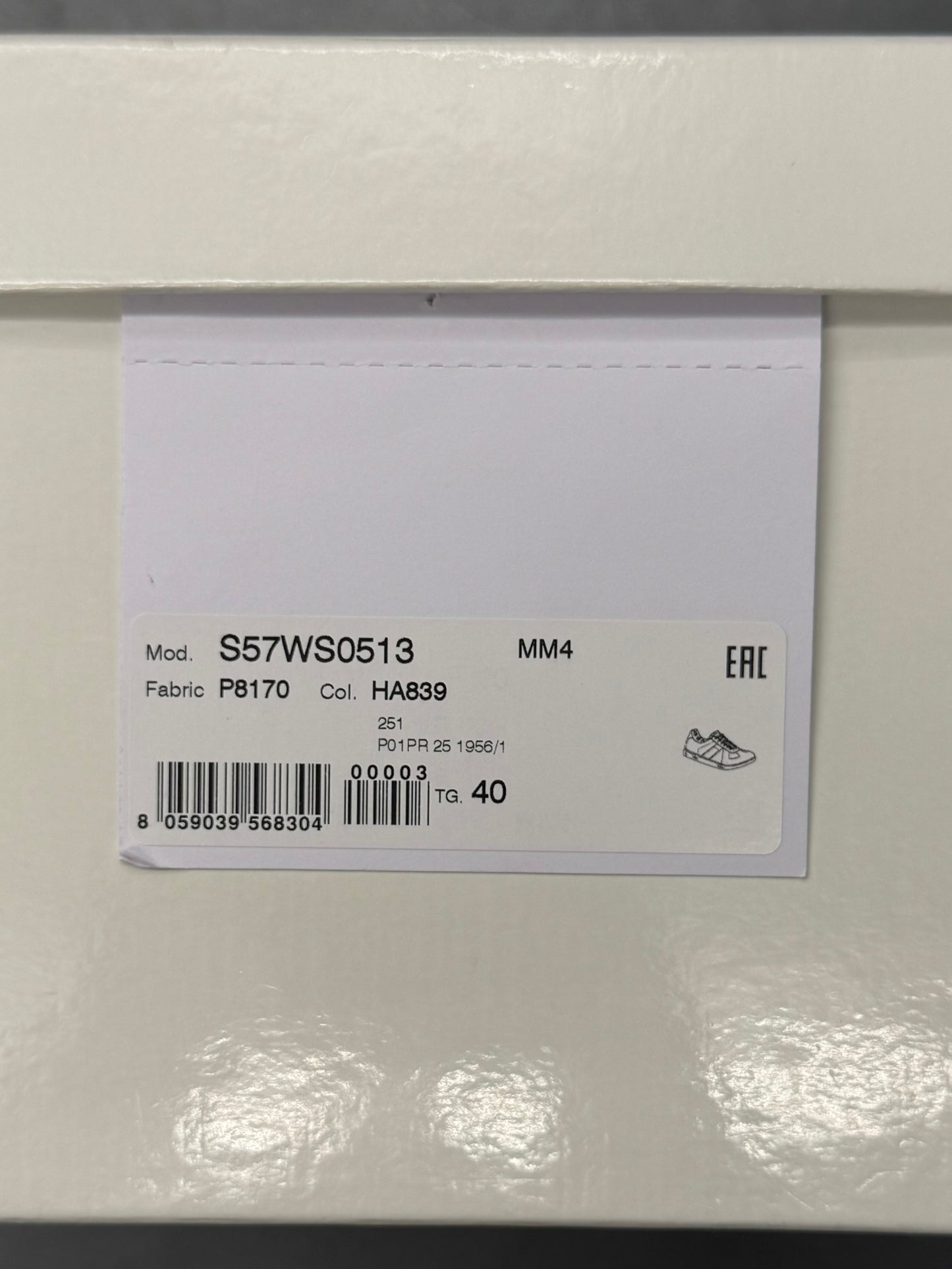 MAISON MARGIELA REPLICA LACELESS SNEAKERS - CREAM NYLON / GREY SUEDE (W/BOX)