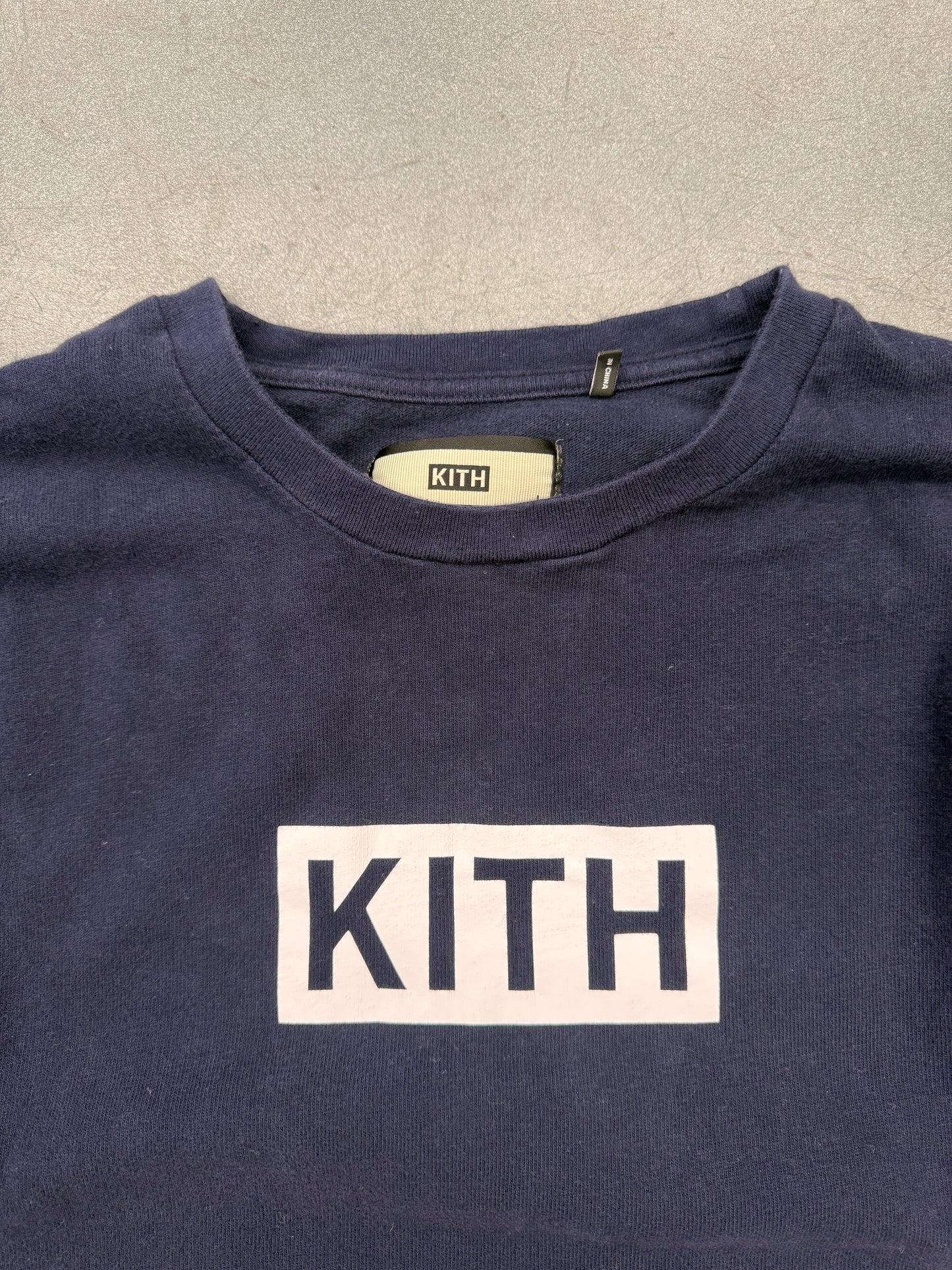 KITH CLASSICS BOX LOGO LS TEE - NAVY