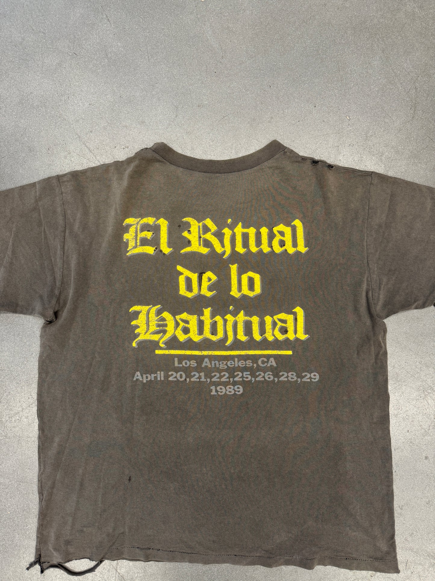 1989 JANES ADDICTION EL RITUAL DE LO HABITUAL LOS ANGELES, CA TOUR TEE (PULLED TAG)