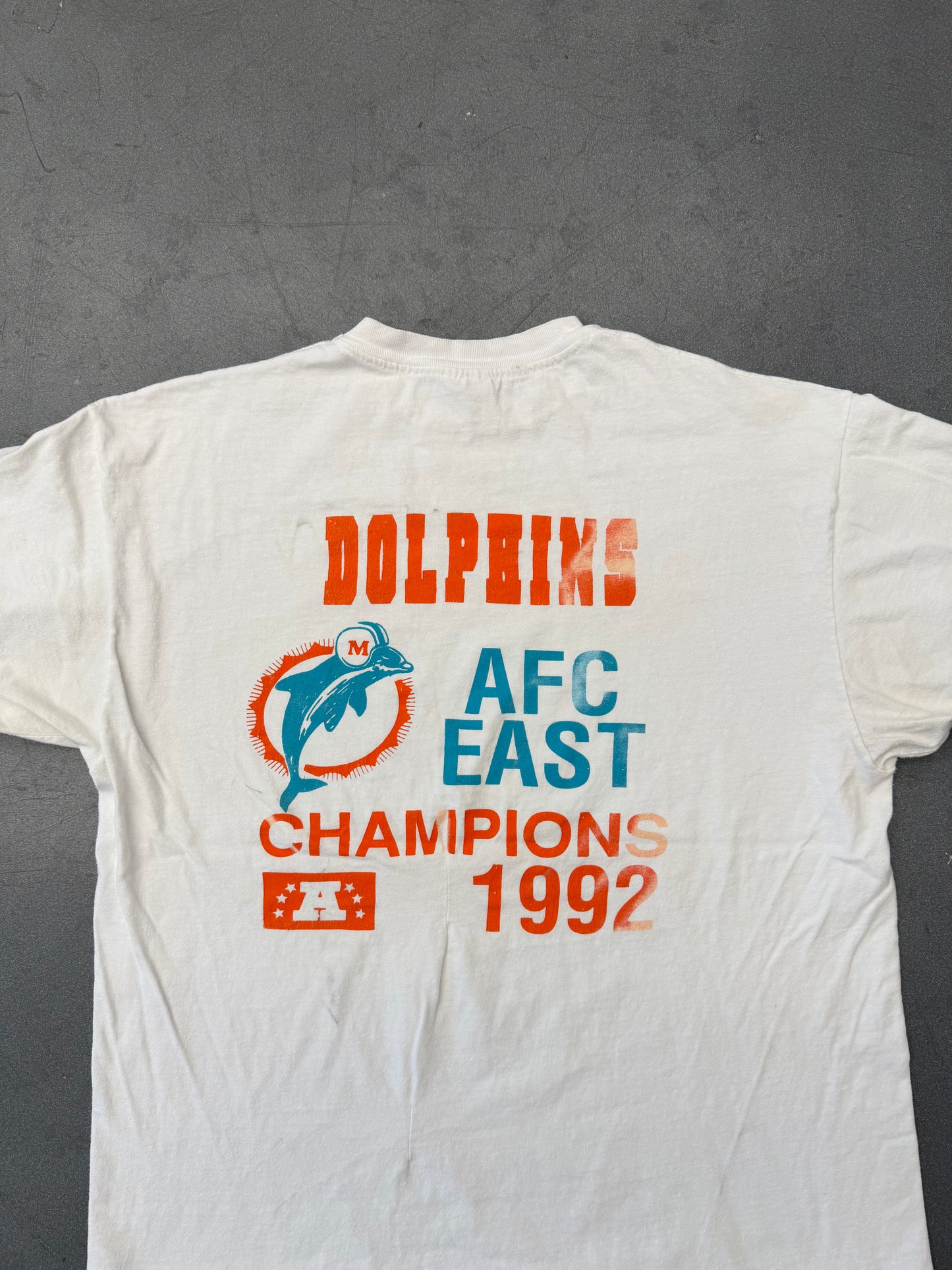1992 MIAMI DOLPHINS AFC CHAMPIONS TEE (HANES BEEFY-T TAG)