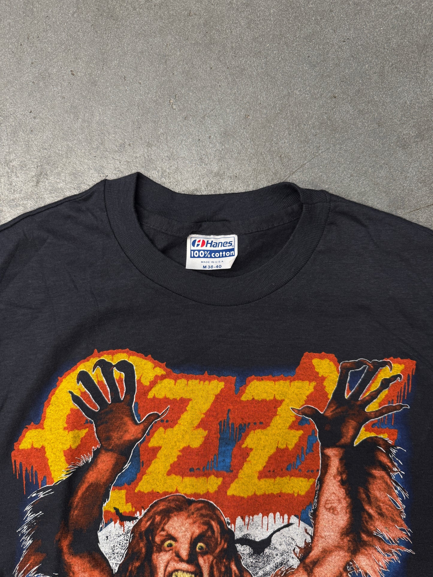 1984 OZZY OZBOURNE RULES HOWL AT THE MOON MONOWISE PROMO TEE (HANES TAG)