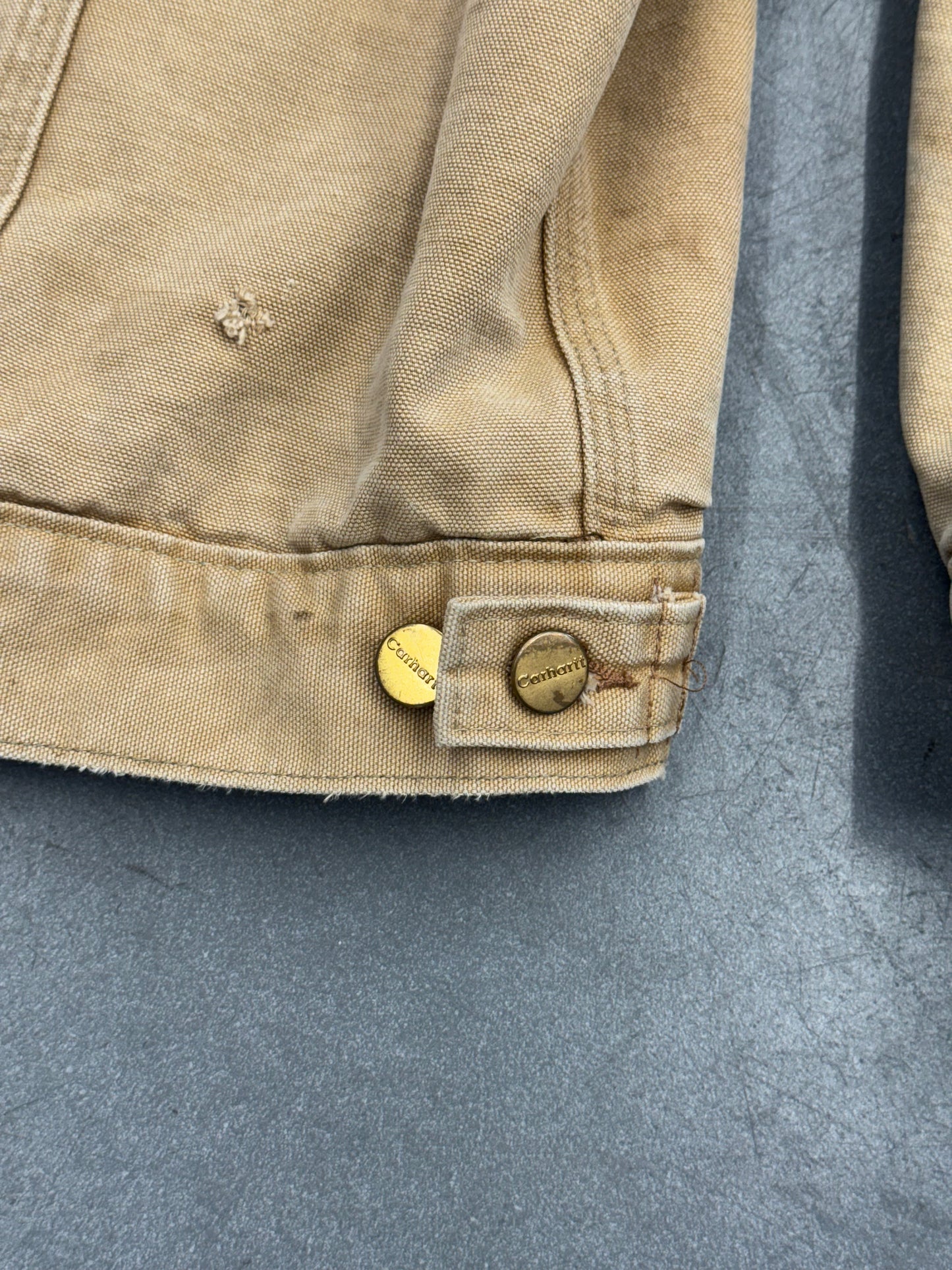 90S CARHARTT BUTTON-UP COLLARED CANVAS DIAMOND EDGE SERVICES JACKET (FADED TAGS)