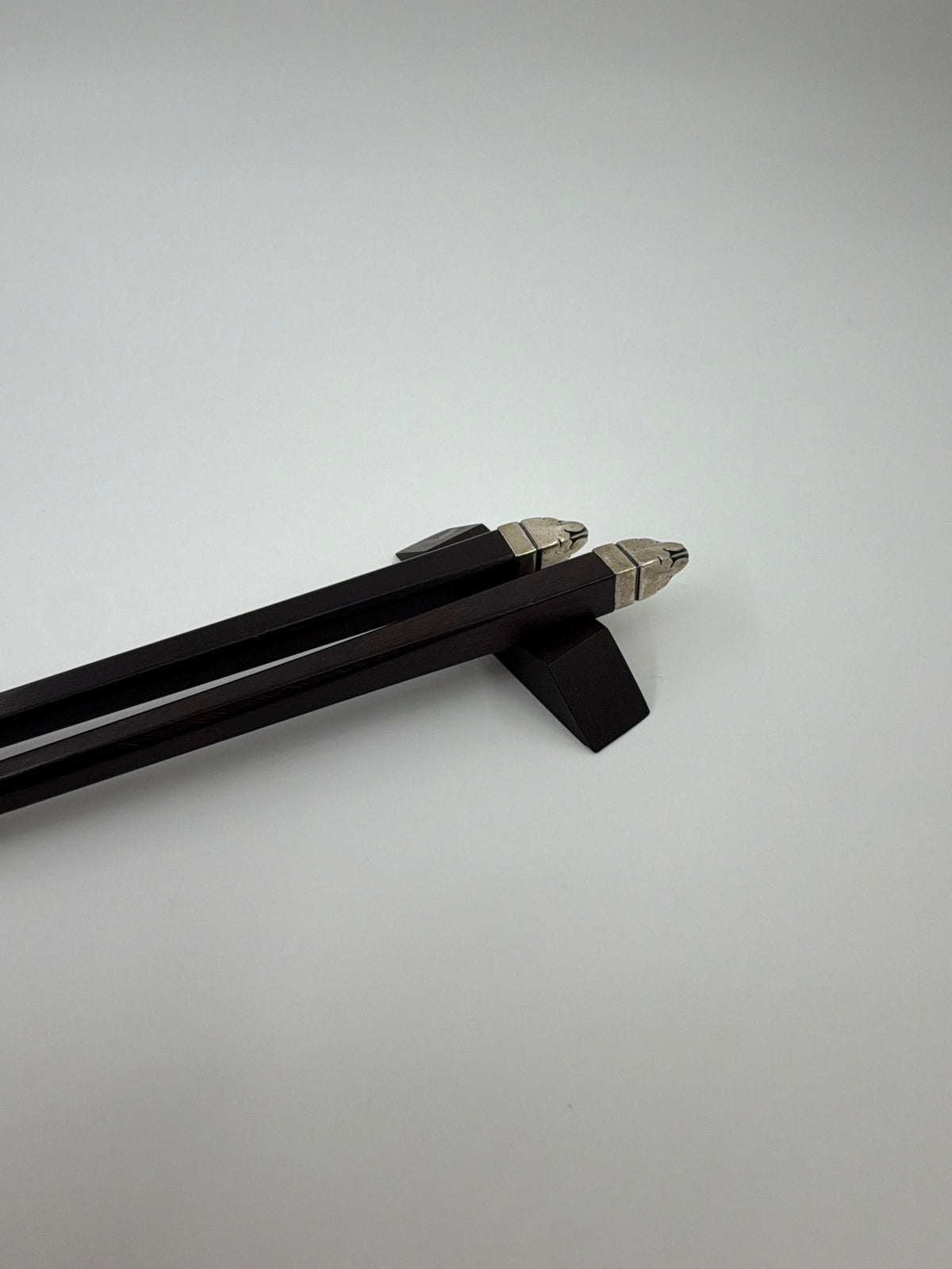CHROME HEARTS EBONY WOOD & STERLING SILVER CHOPSTICKS