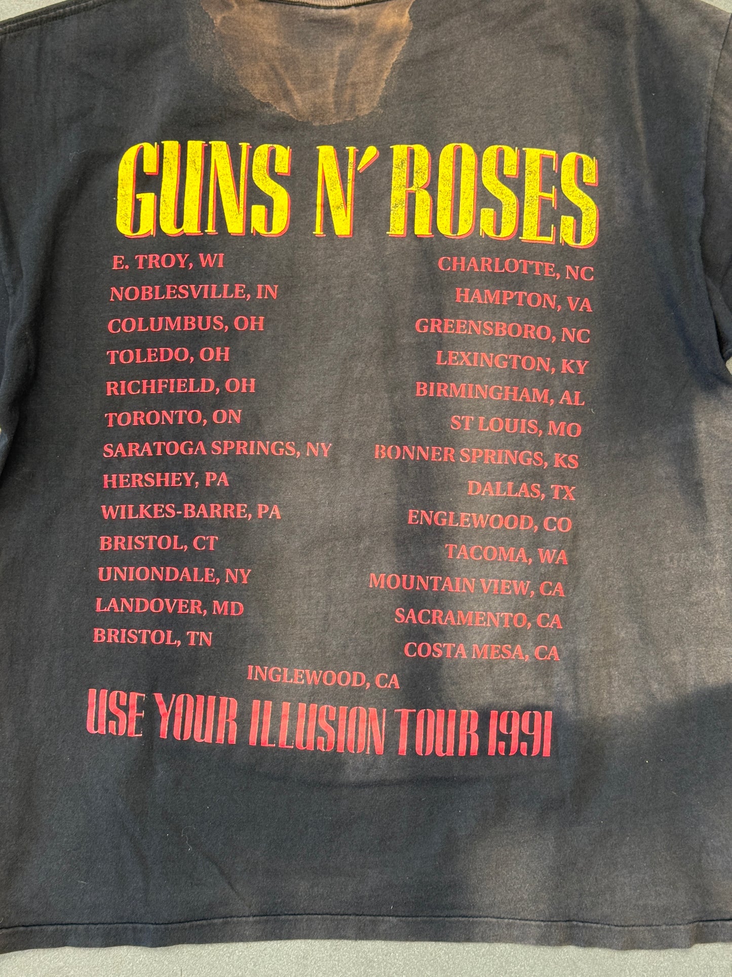 1991 GUNS 'N ROSES USE YOUR ILLUSION TOUR TEE (BROCKUM TAG)