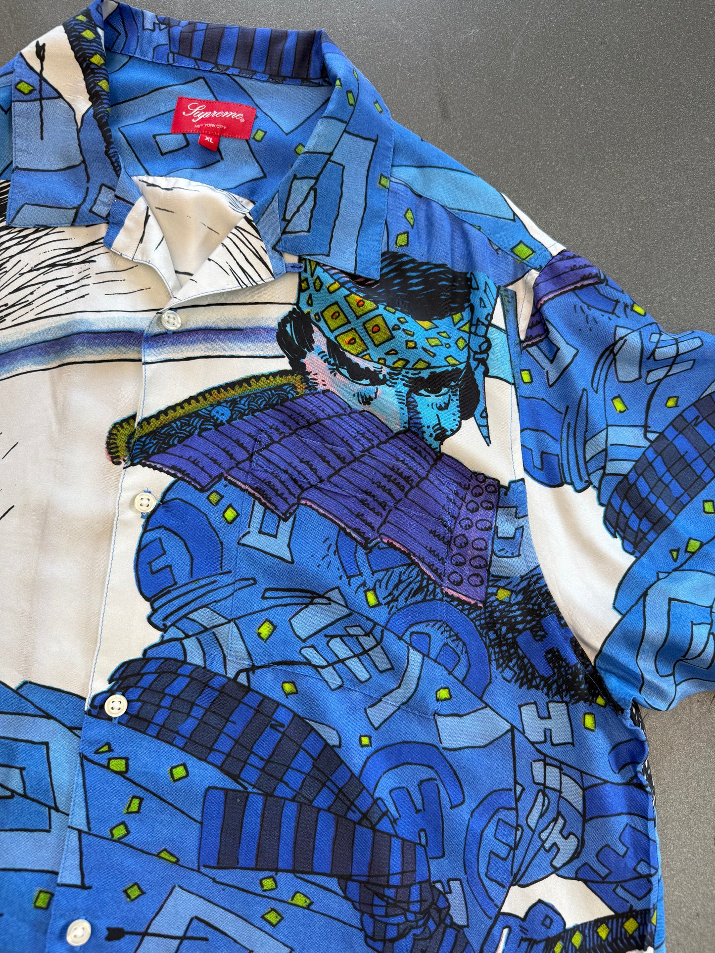 SS23 SUPREME RONIN SILK S/S SHIRT - BLUE