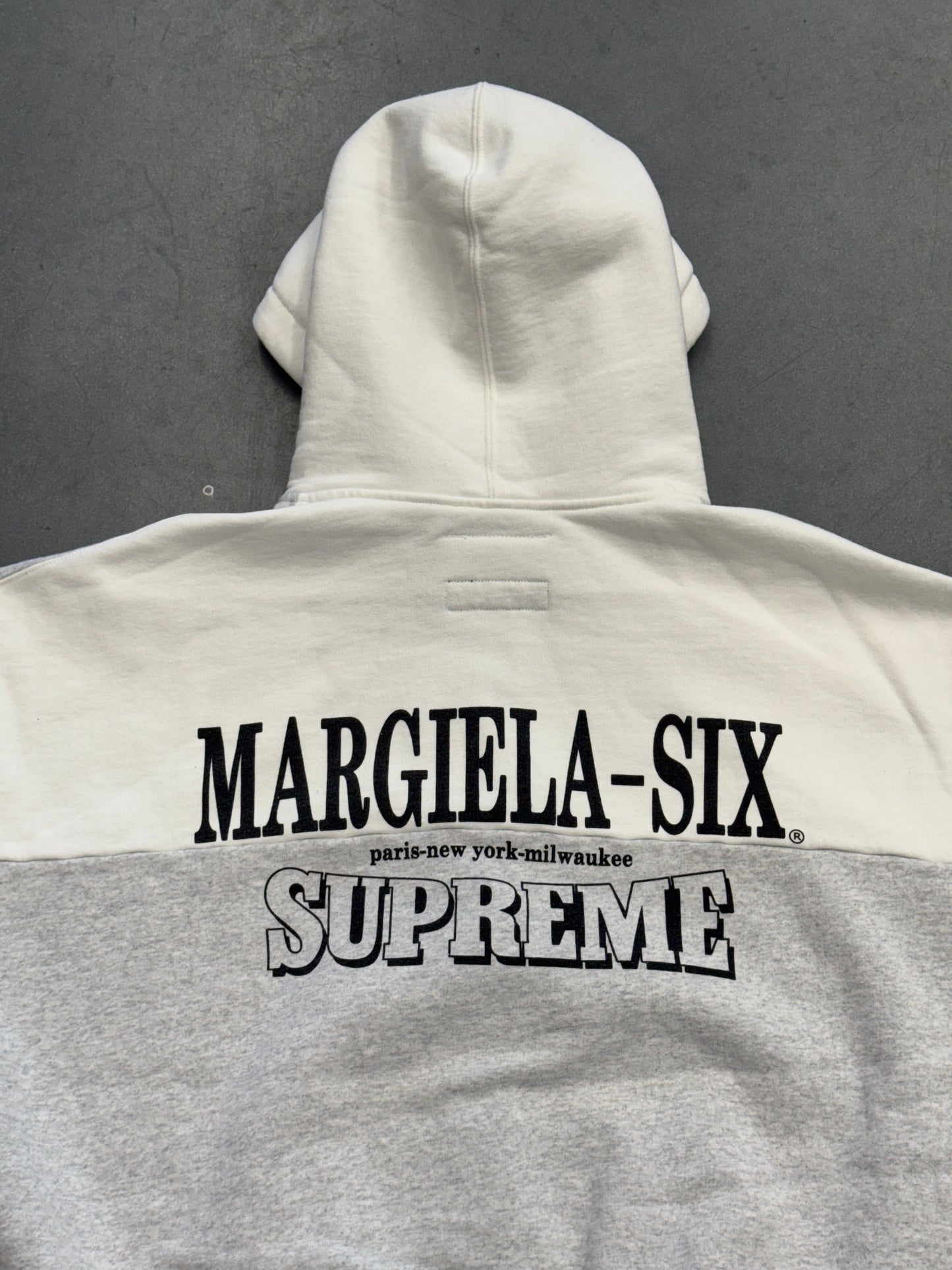 SS26 SUPREME MM6 MAISON MARGIELA EAGLE ZIP UP HOODED SWEATSHIRT - WHITE