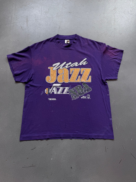 1991 UTAH JAZZ NBA APRROVED PURPLE TEE (TRENCH TAG)