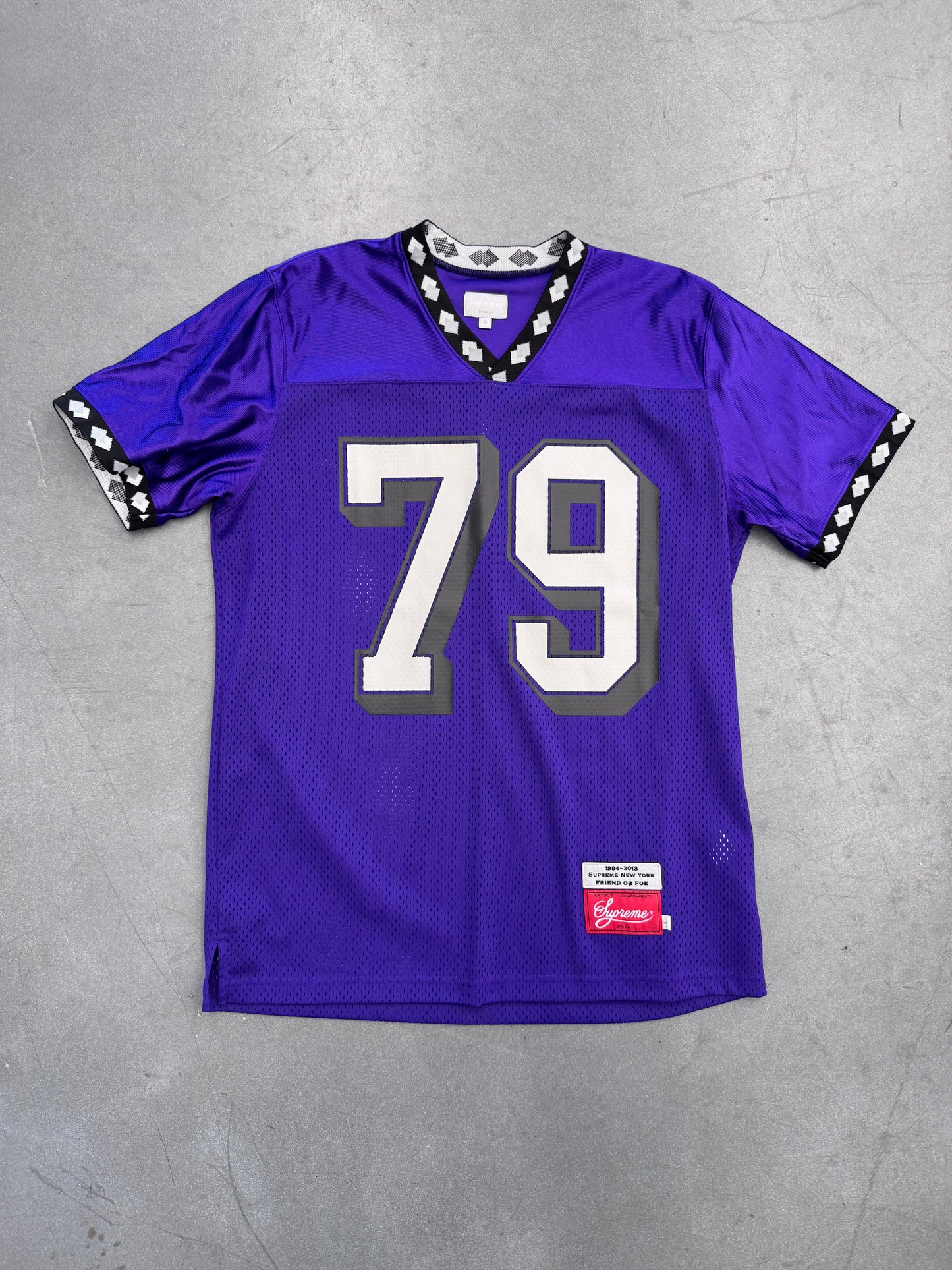 FW13 SUPREME DIAMOND RIB FRIEND OR FOE FOOTBALL JERSEY PURPLE