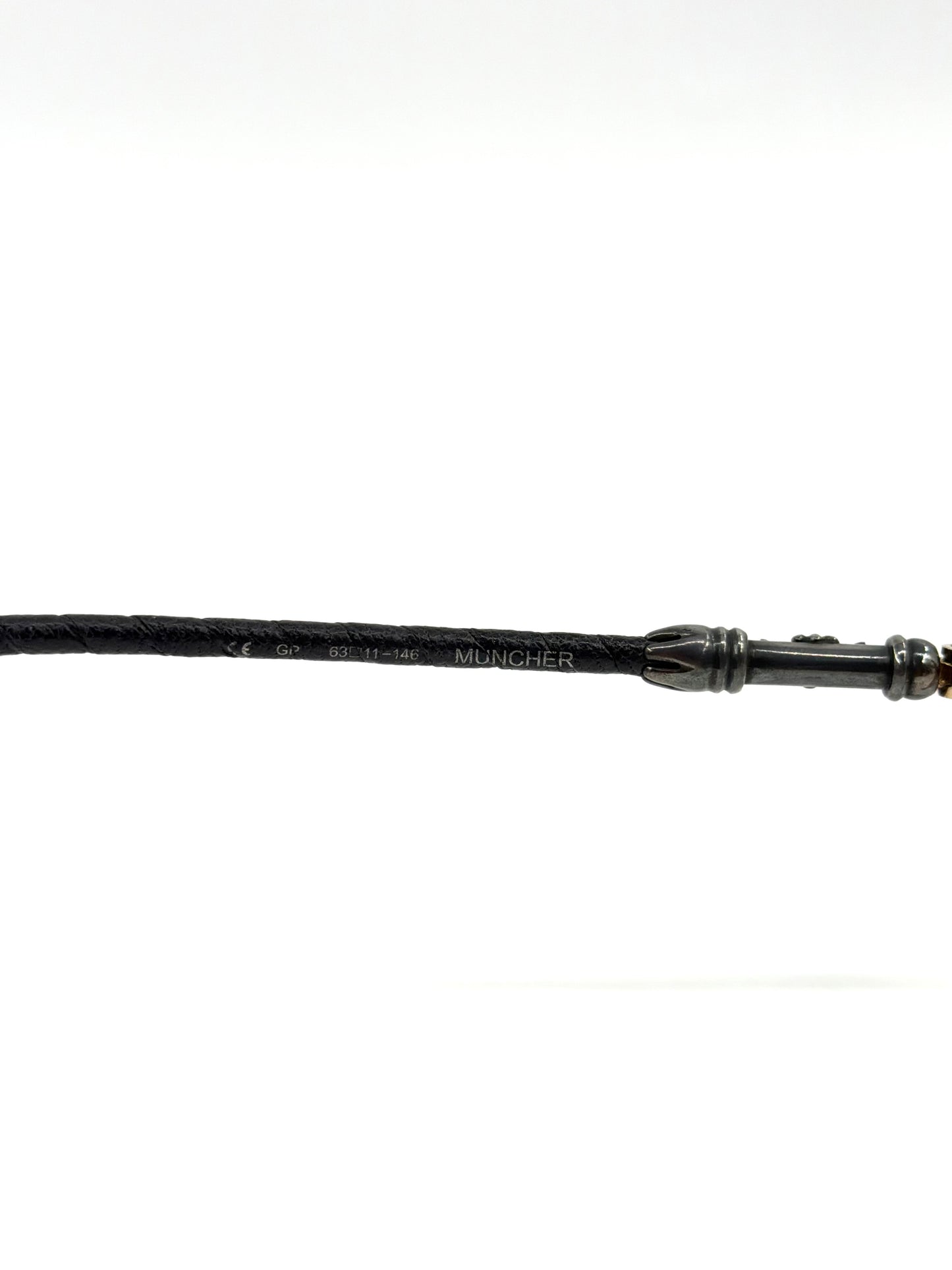CHROME HEARTS 'MUNCHER' LEATHER HANDLES EYEGLASSES (PRE-OWNED W/ CASE)