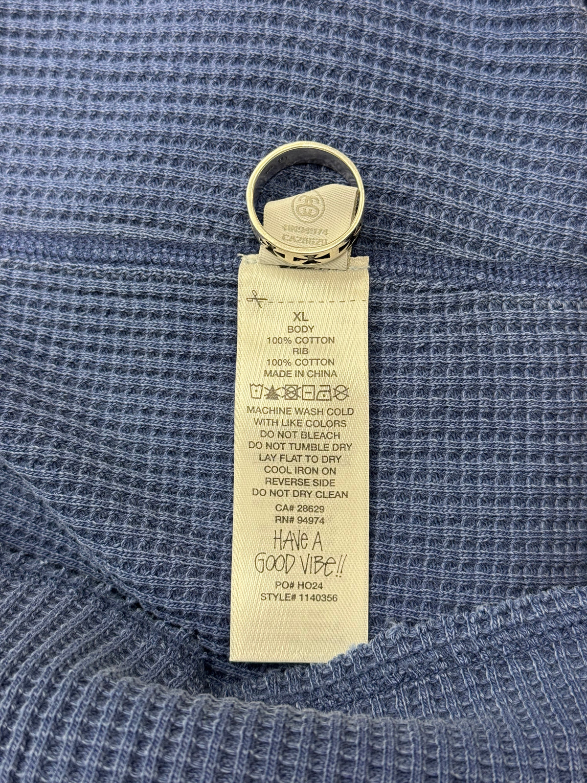 STUSSY WAFFLE KNIT THERMAL LONG SLEEVE