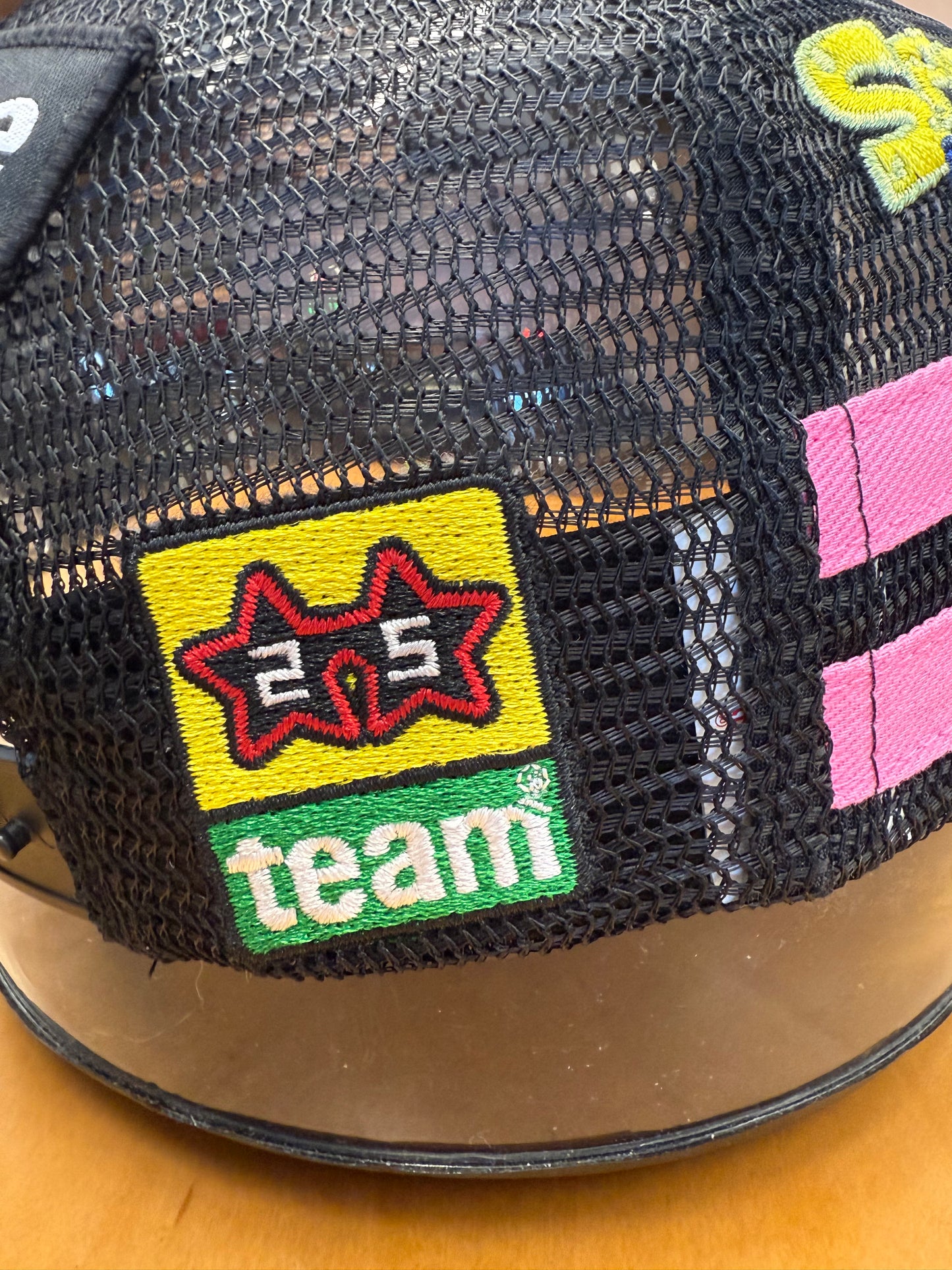 SS25 SUPREME SPONGEBOB JEFF HAMILTON MESH BACK TRUCKER HAT BLACK/PINK