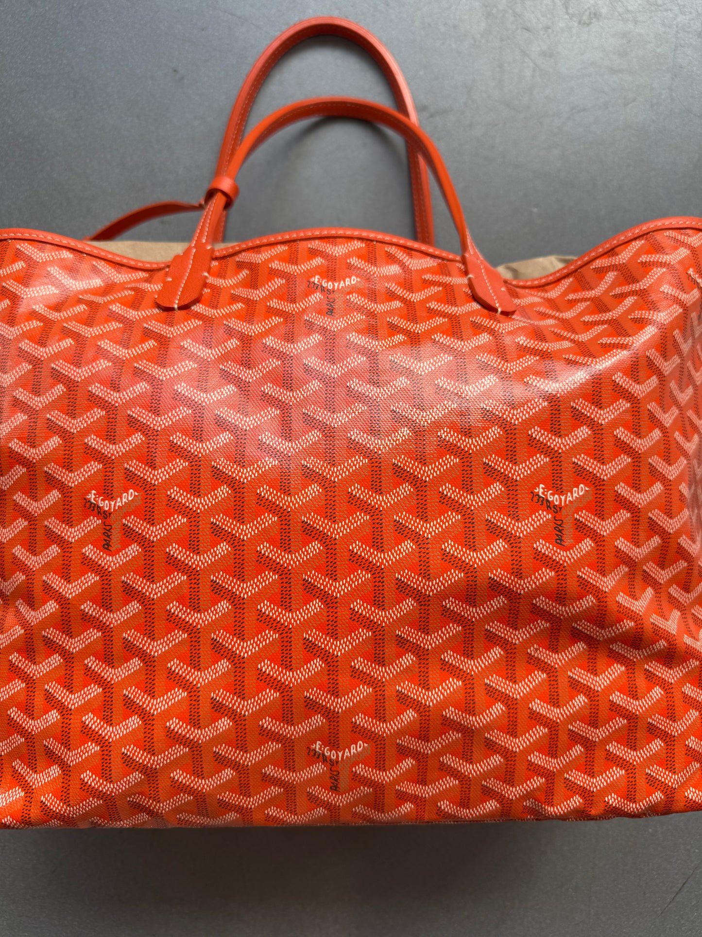 GOYARD SAINT LOUIS COATED CANVAS TOTE BAG (ORANGE)
