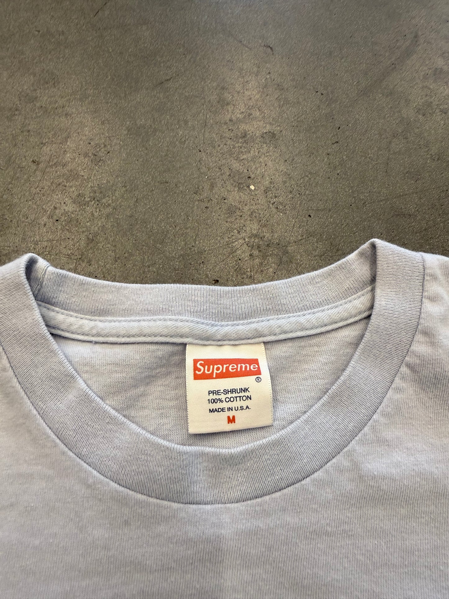 SS14 SUPREME 20TH ANNIVERSARY BOX LOGO TEE LIGHT BLUE