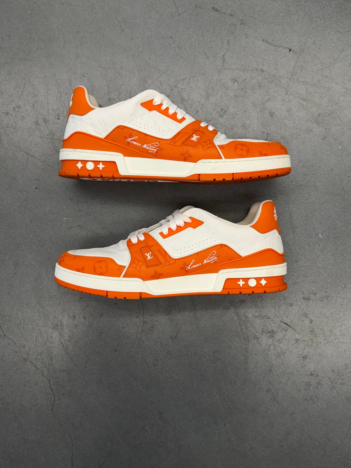 LOUIS VUITTON LV TRAINER SNEAKER - ORANGE/WHITE