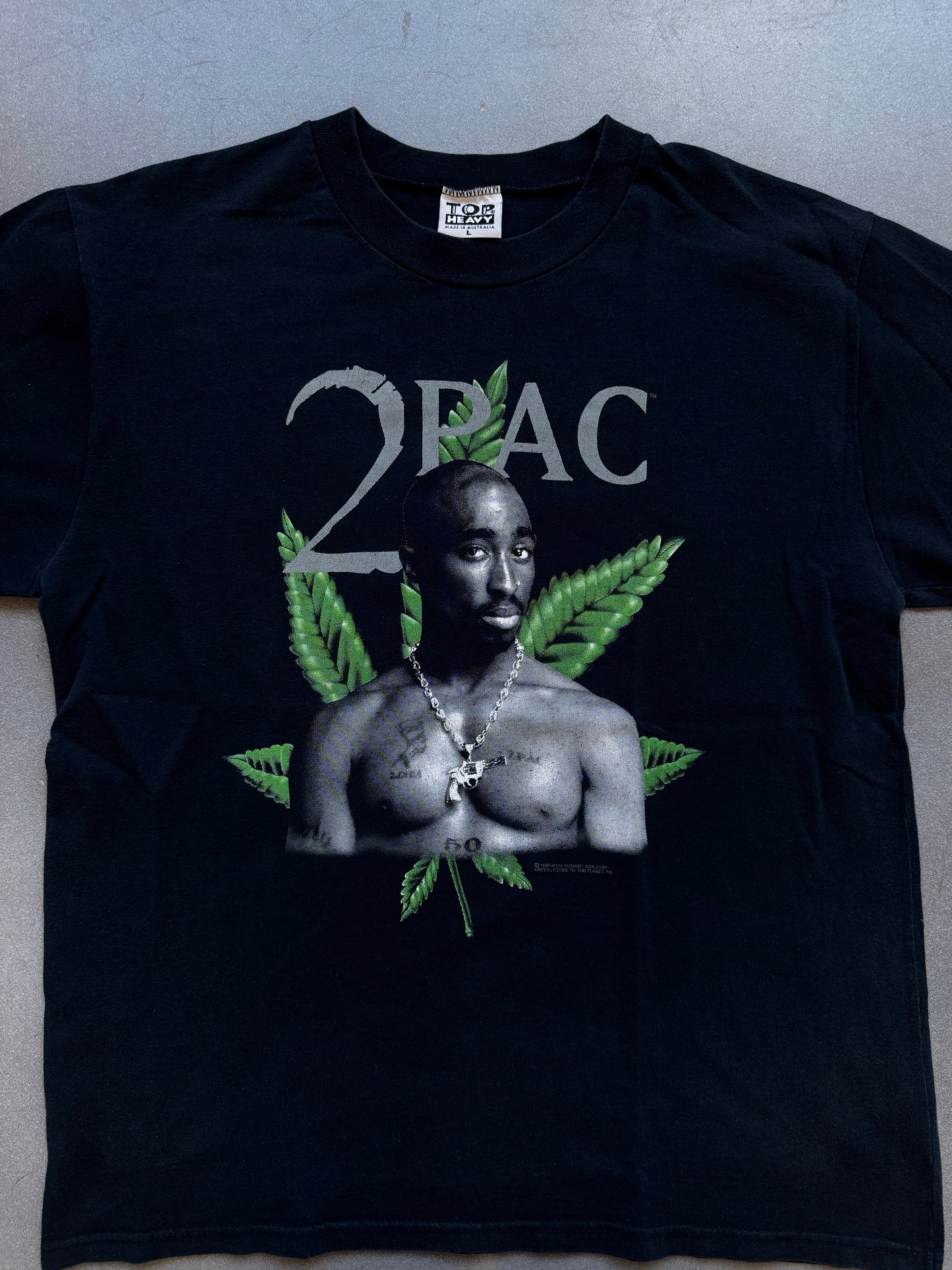 1998 2PAC TUPAC WEED LEAF TEE (TOP HEAVY TAG)