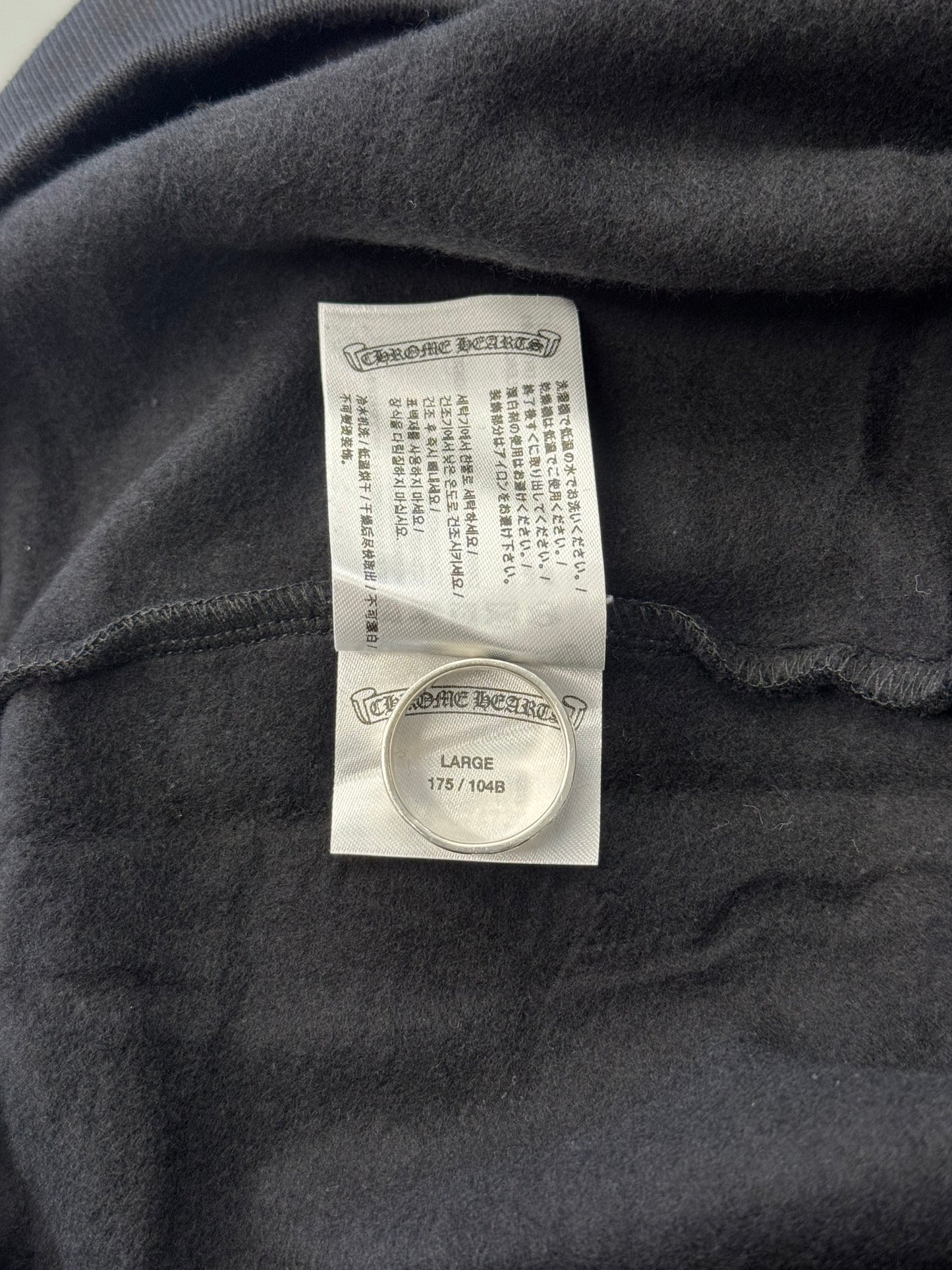 CHROME HEARTS ONLINE EXCLUSIVE TONAL BLACK HORSESHOE FLORAL PULLOVER HOODIE