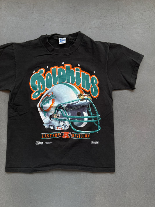 1992 MIAMI DOLPHINS EASTERN DIVISION SALEM HELMET TEE (SALEM TAG)